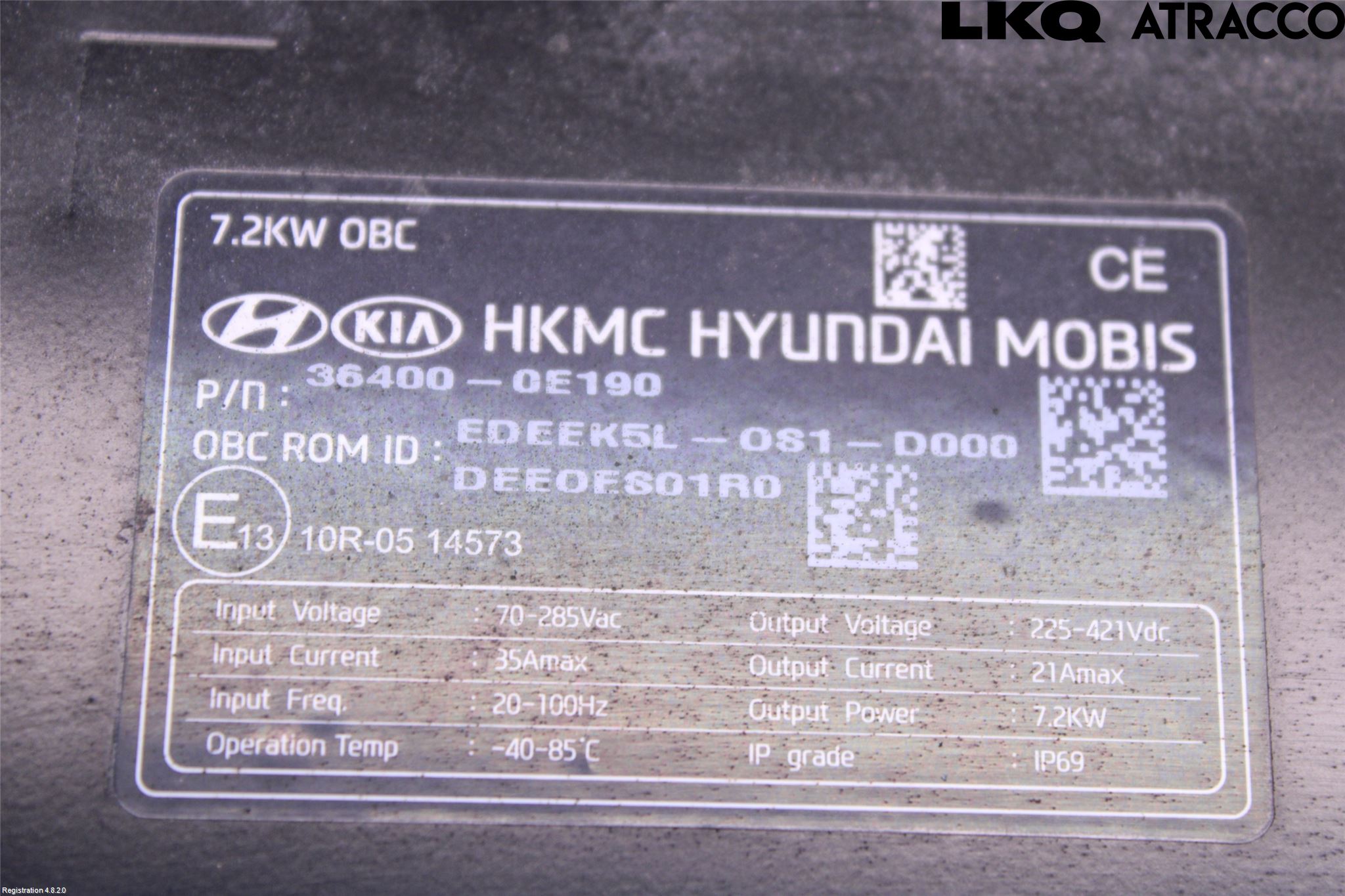 Kia NIRO (DE) 17-22 Batteriladdare Högspänning