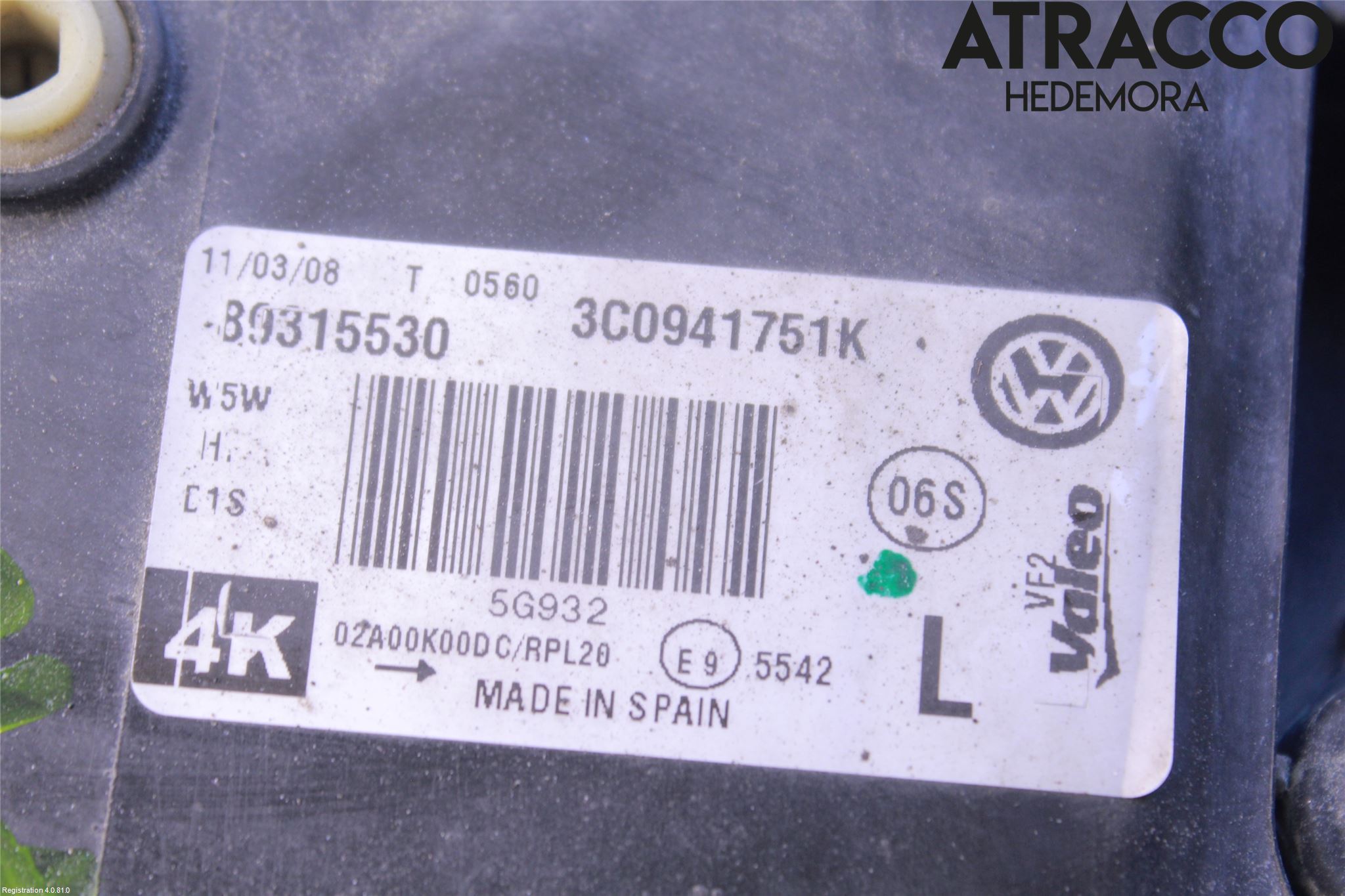 Volkswagen VW PASSAT 05-11 Strålkastare Vänster