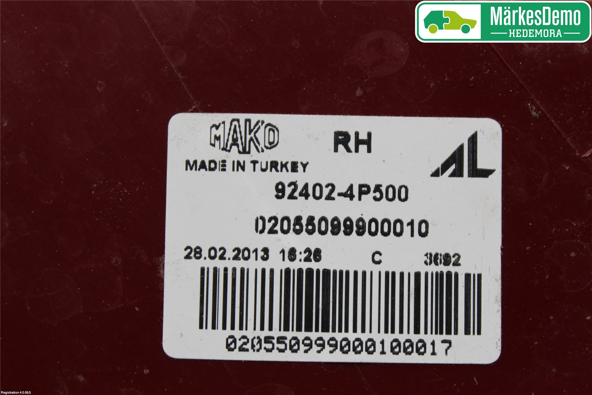 Hyundai i20 PB 09-14 Bakljus Höger