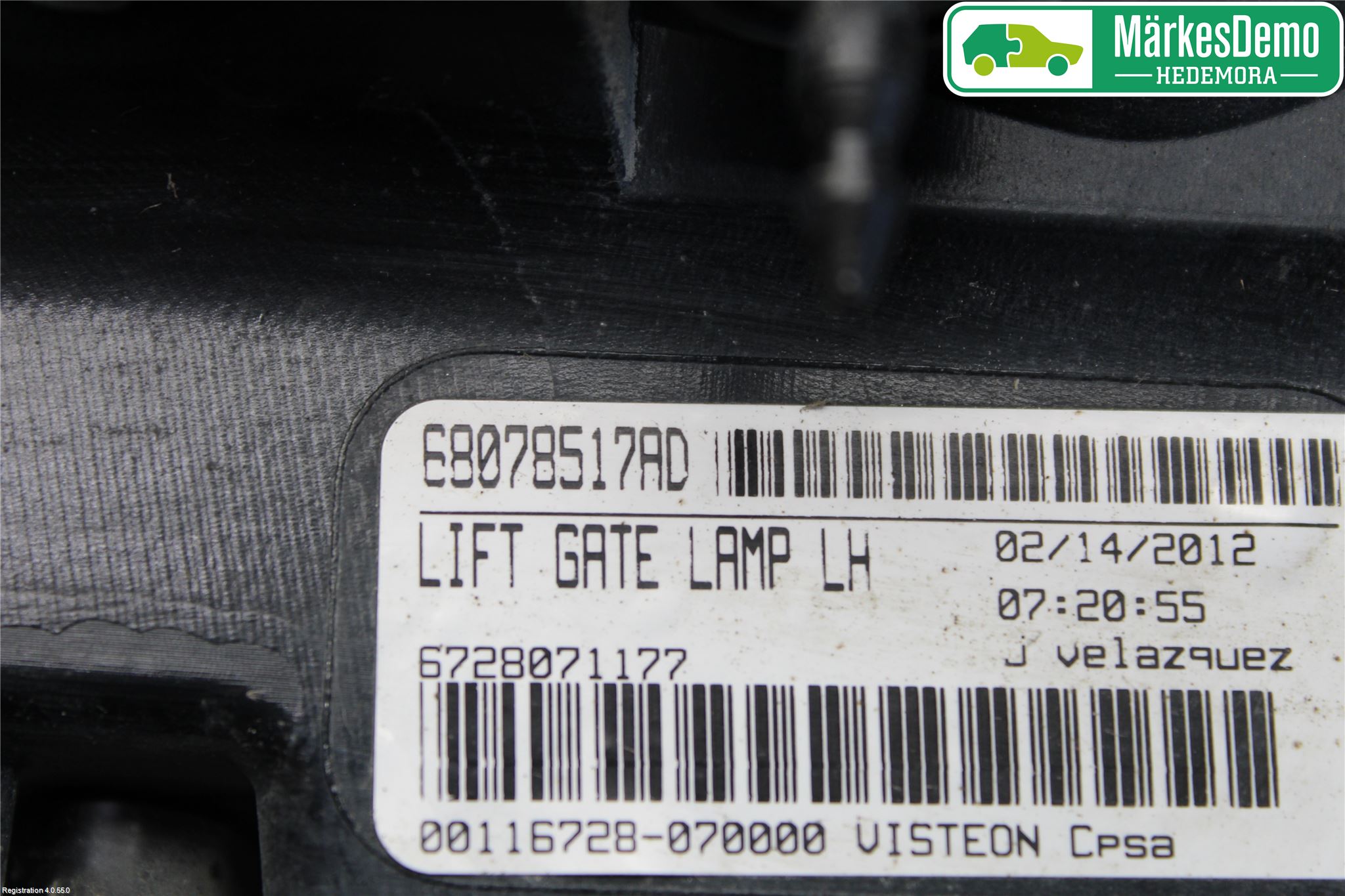 Fiat FREEMONT Bakljus Lucka Vä