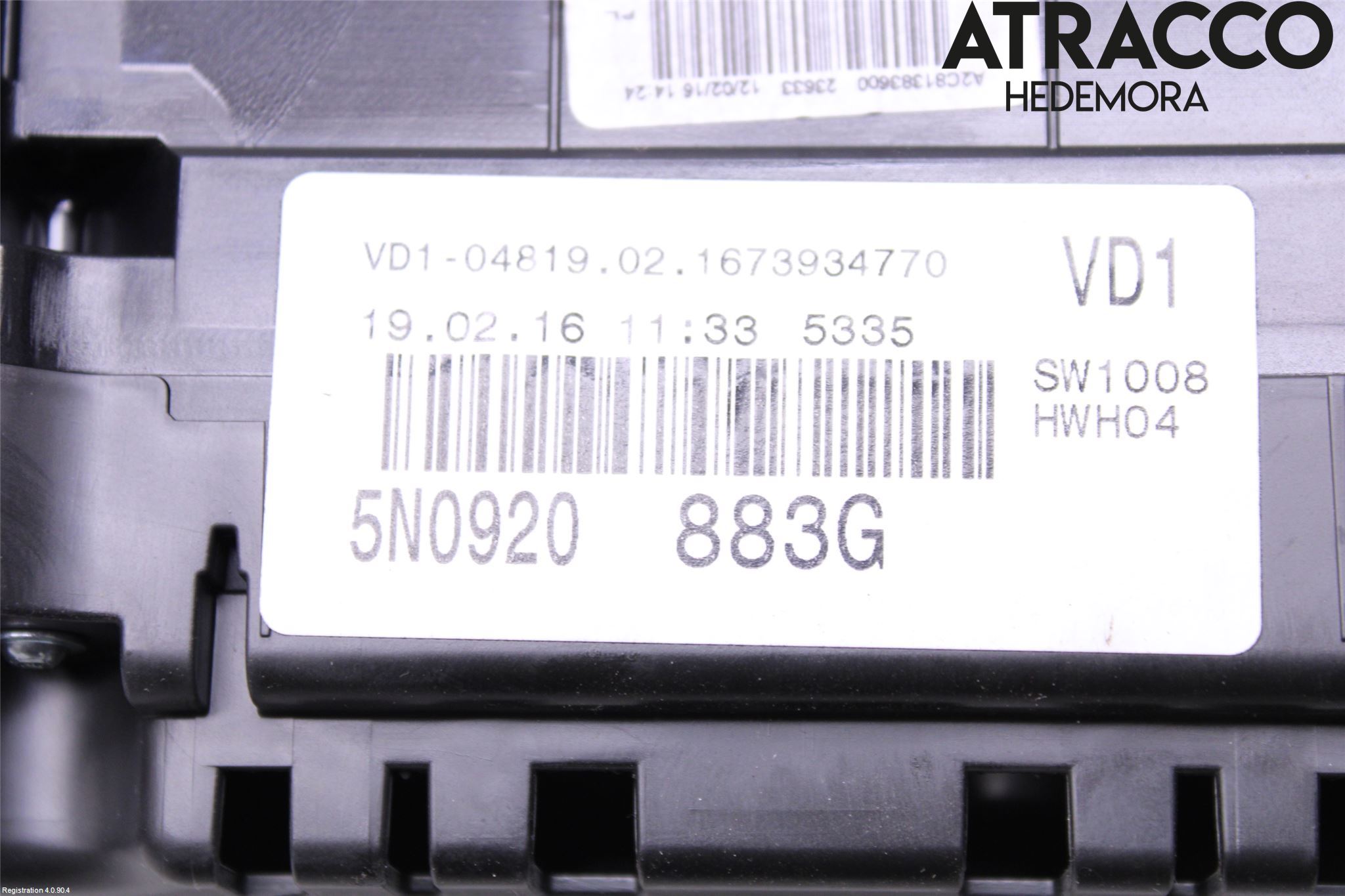 Volkswagen VW TIGUAN 07-16 Instrument Komb