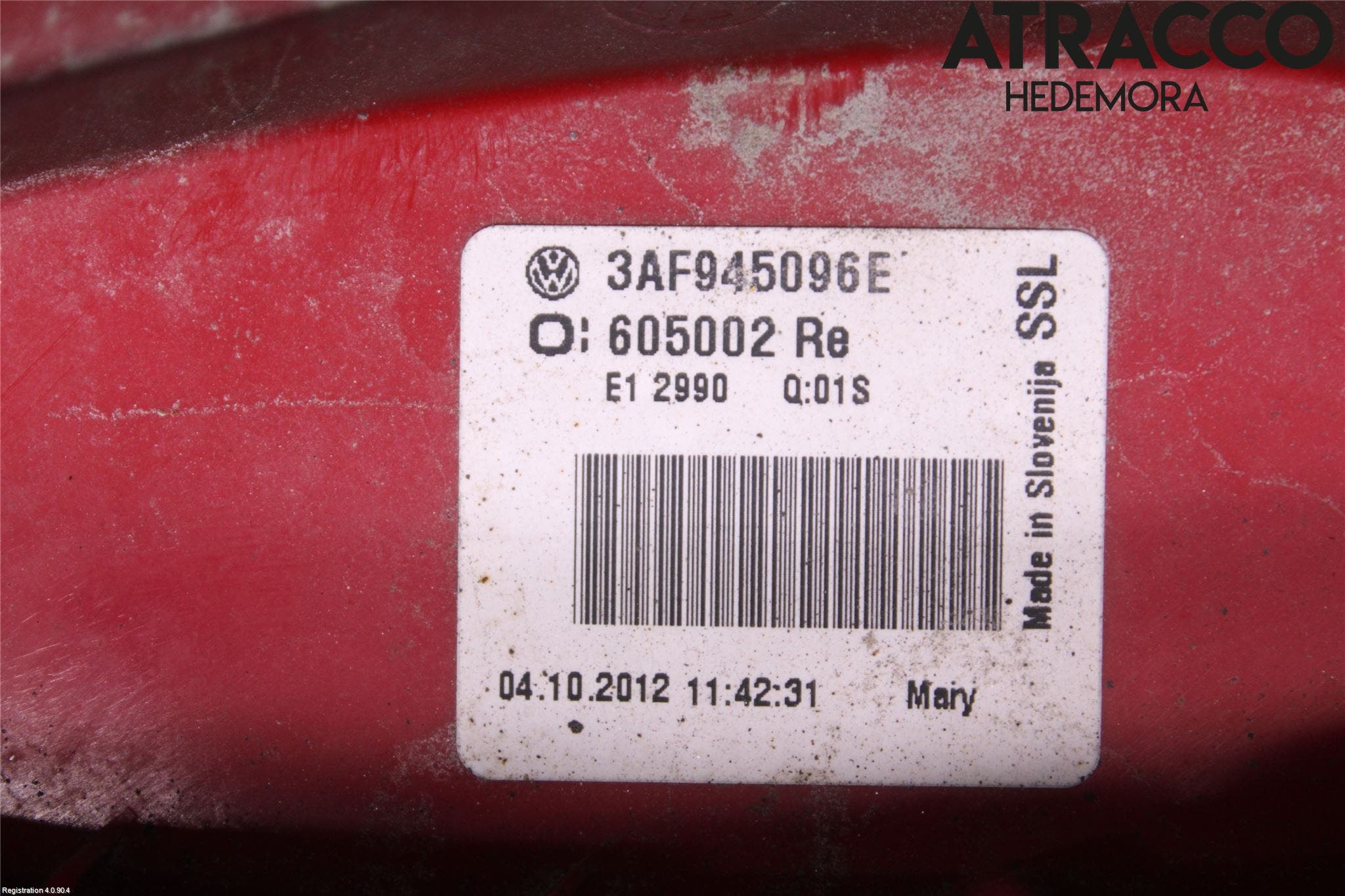 Volkswagen VW PASSAT 11-14 Bakljus Höger