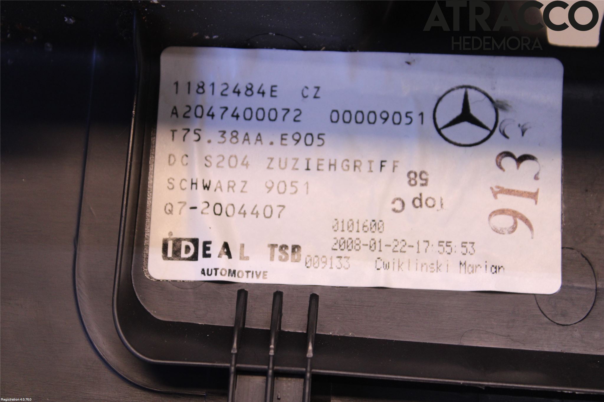 Mercedes-Benz MB C-KLASS (W204) 07-15 Inredning Bakluckeklädsel