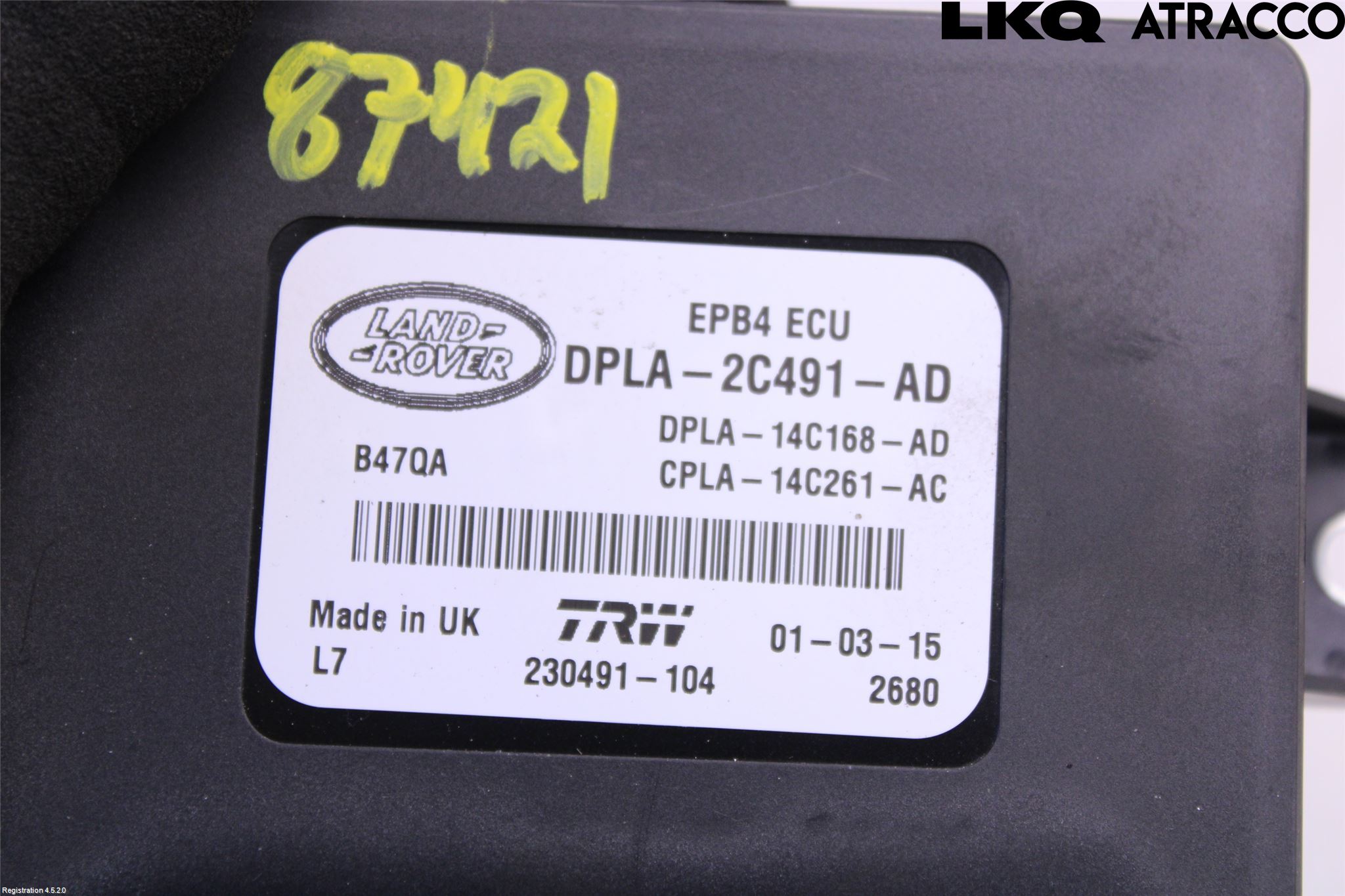 Landrover RANGE ROVER SPORT (L494) 14-22 Styrenhet Parkbroms Epb