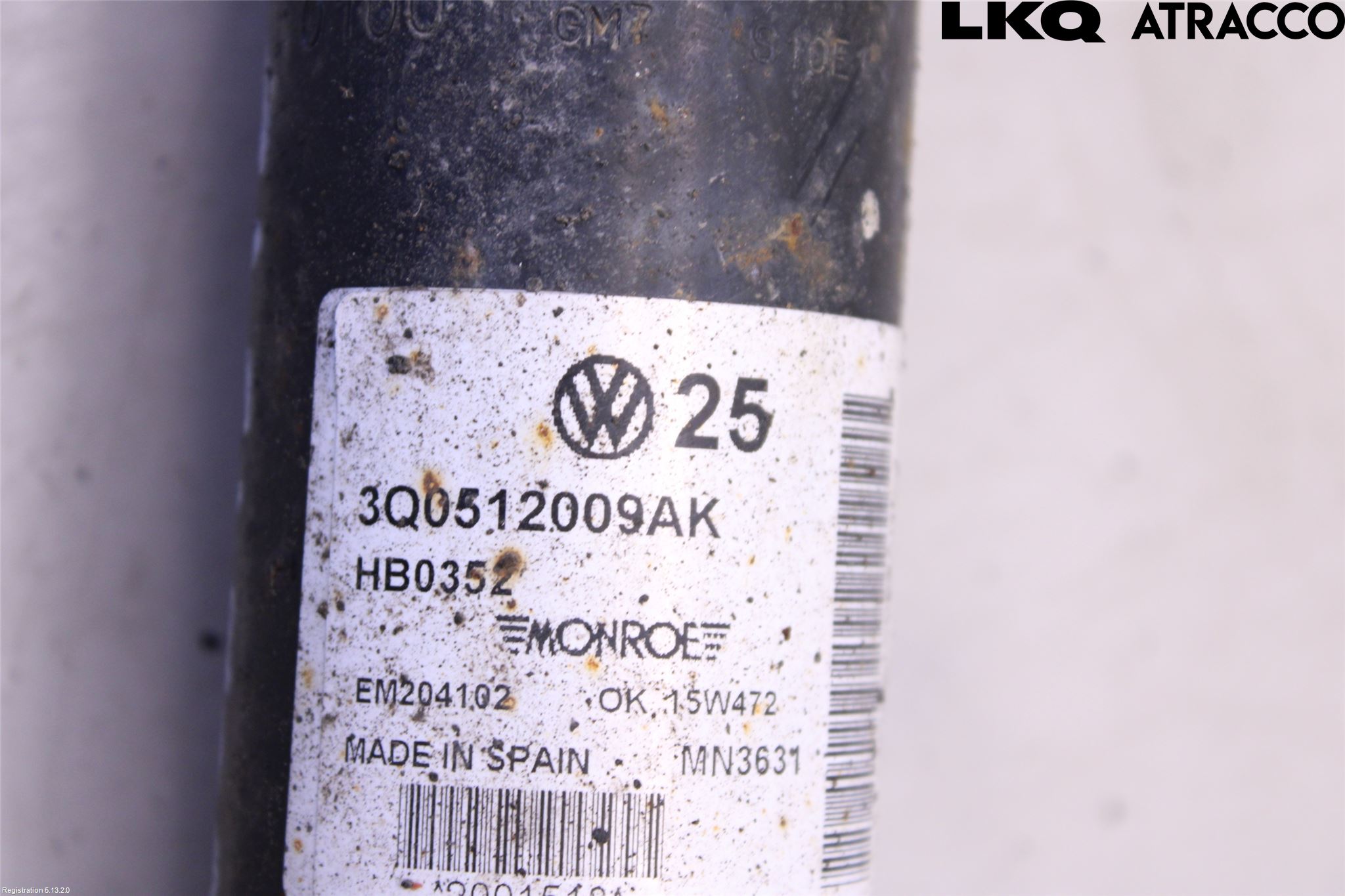 Volkswagen VW PASSAT 15-19 Stötdämpare Bak