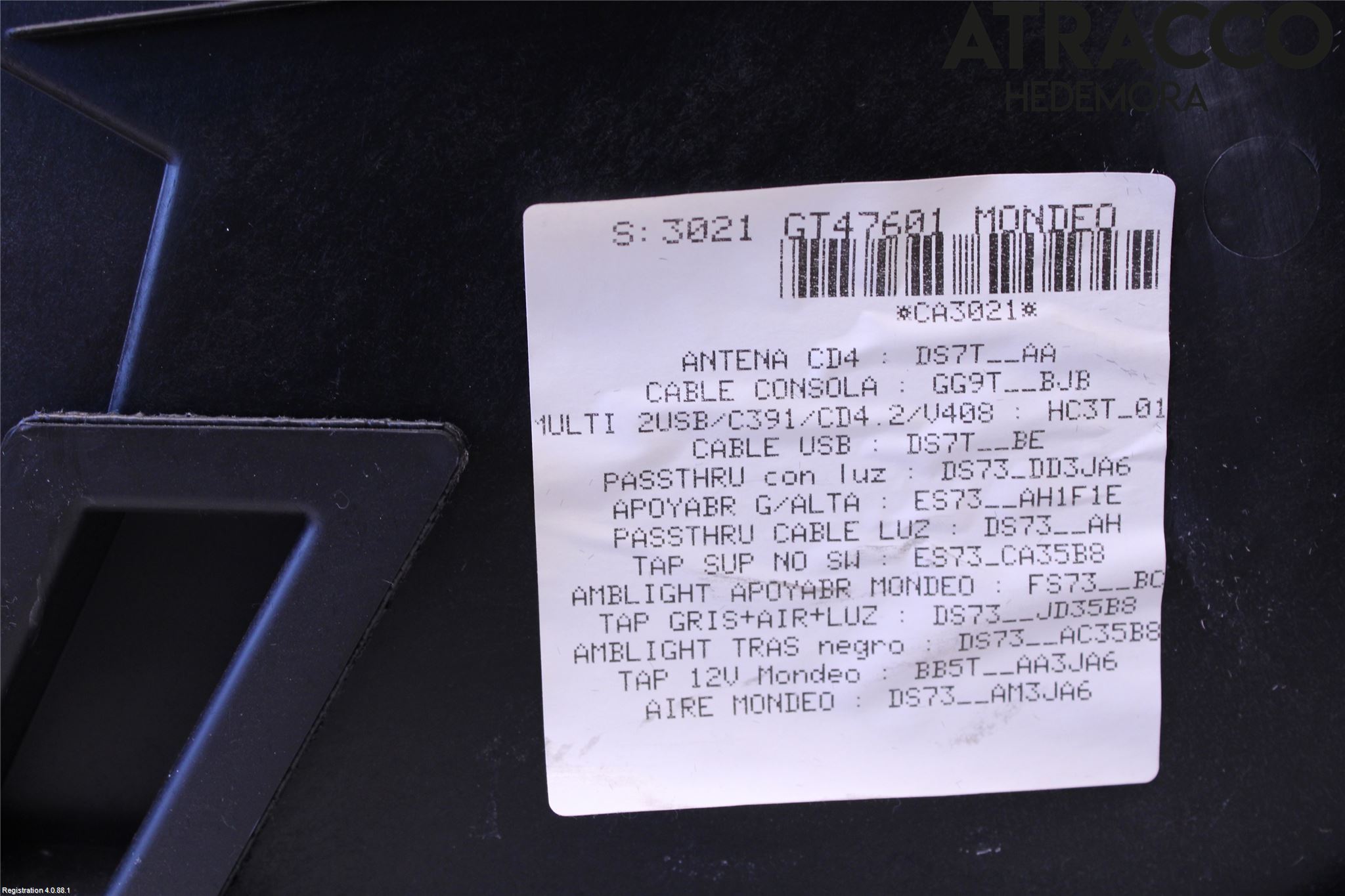 Ford MONDEO 15-22 Inr Tunnelfack