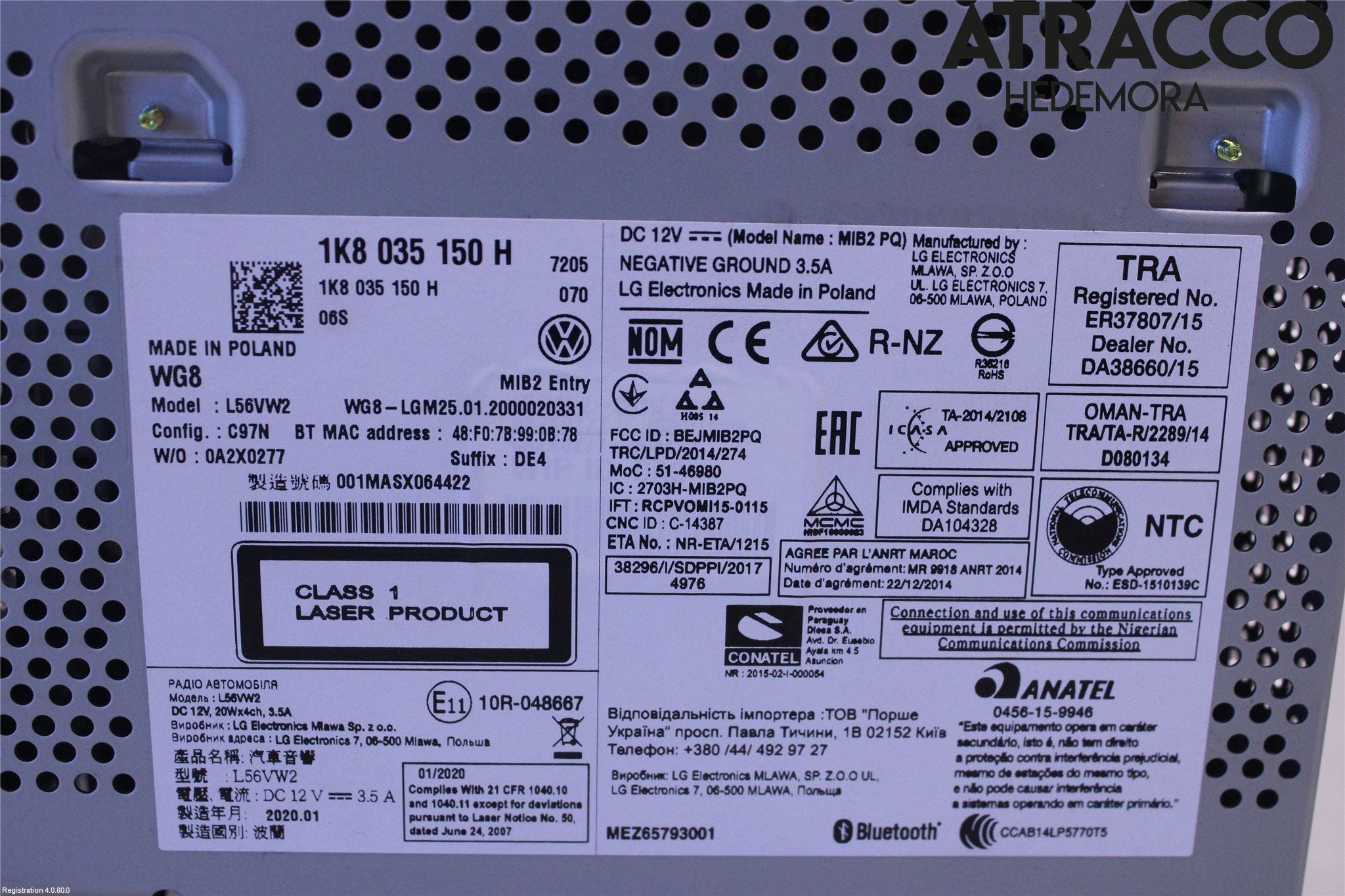 Volkswagen VW CADDY 16-20 Cd Radio - Multimediapanel