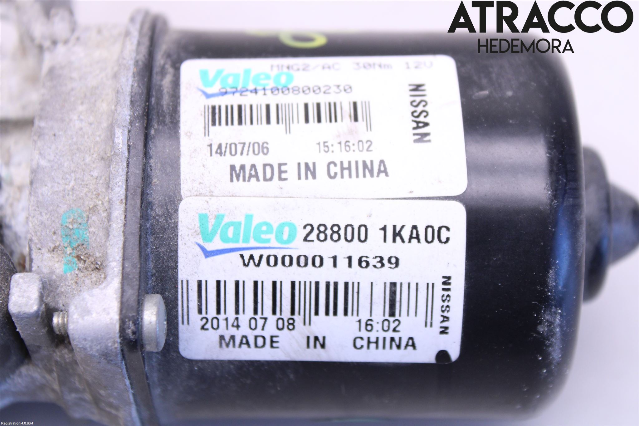 Nissan JUKE 14-19 Torkarmotor Vindruta
