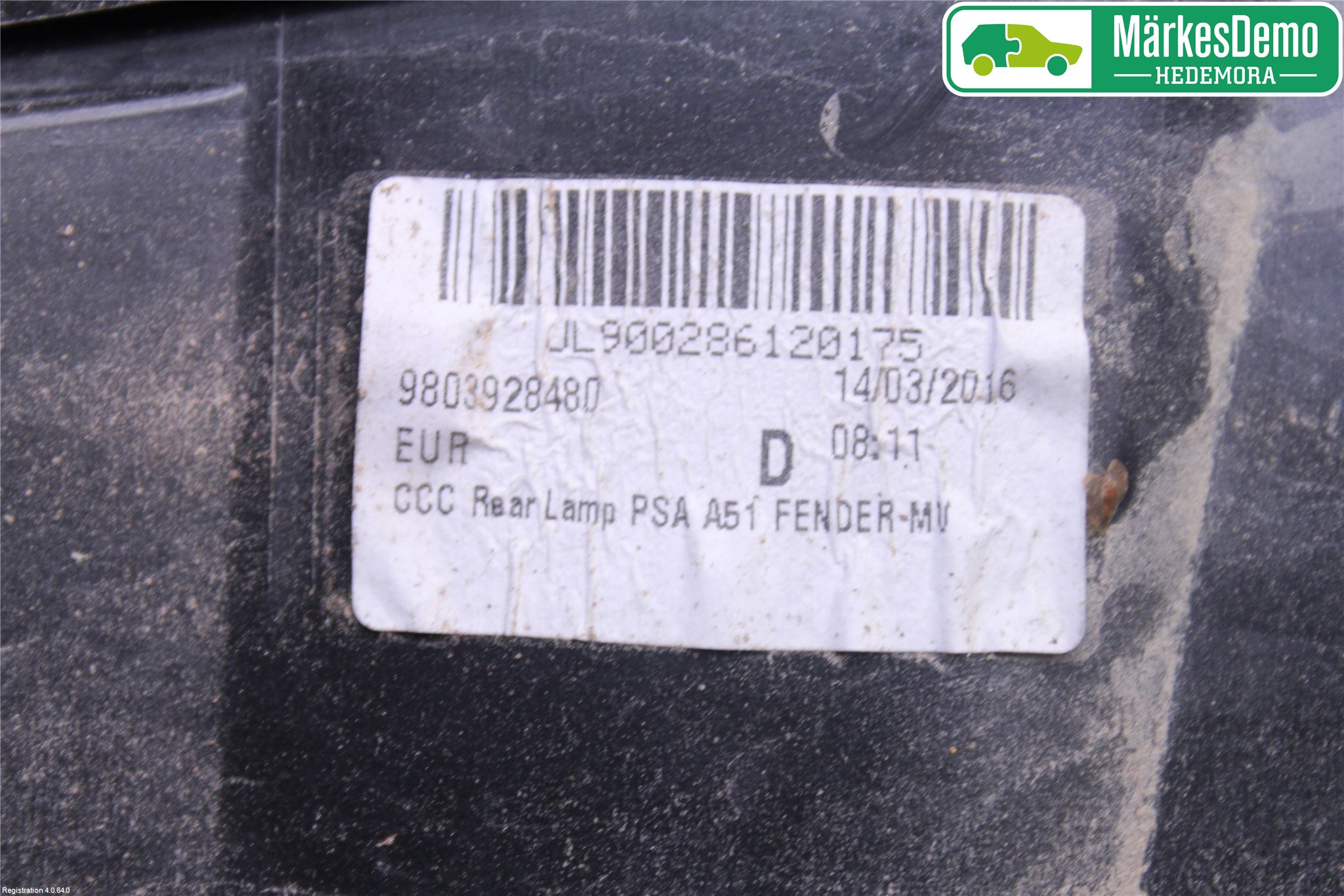 Citroen C3 10-17 Bakljus Höger