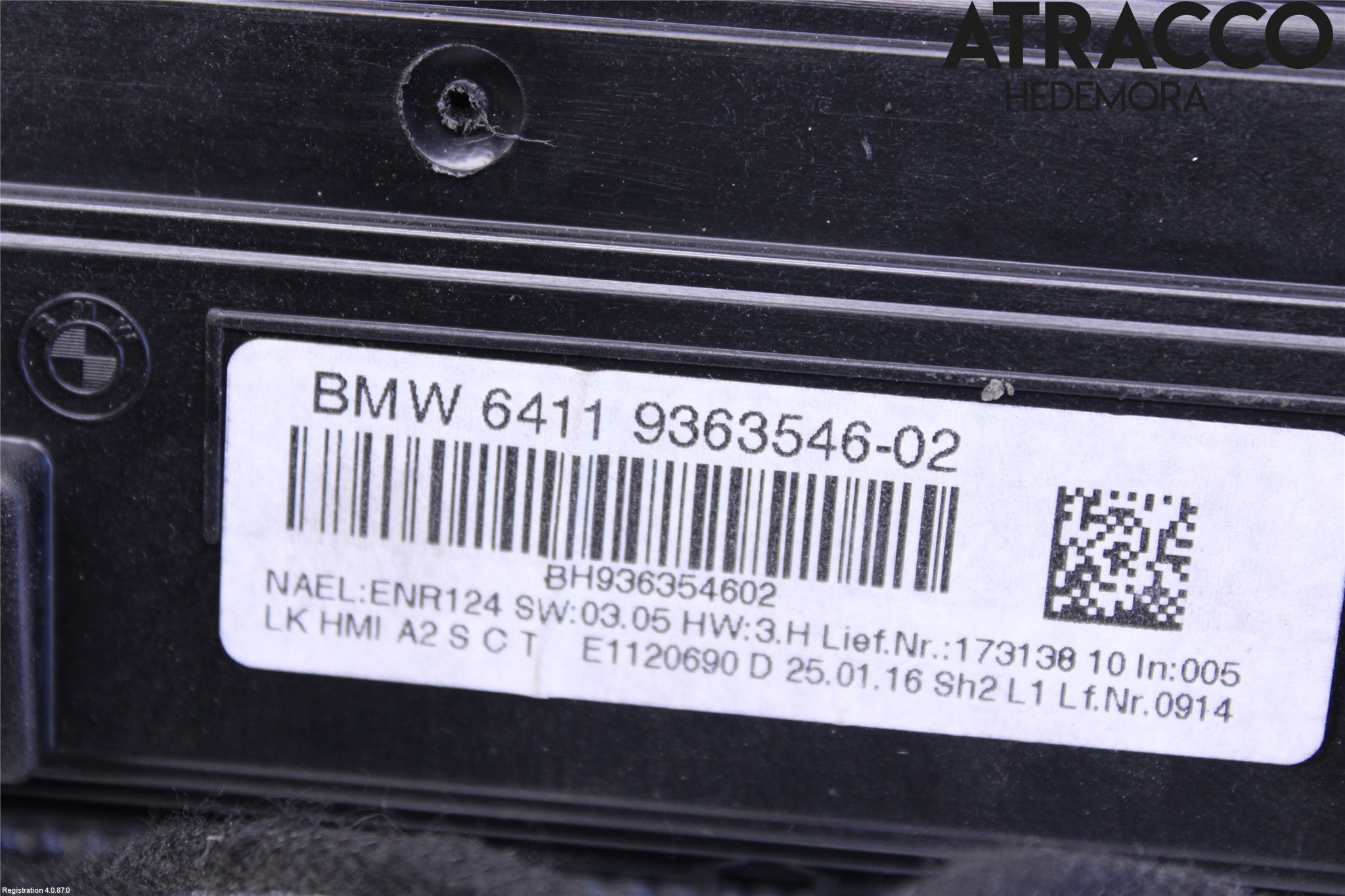 BMW 3 F30/F31/F80 12-19 Ac Styrenhet Ac Manöveren
