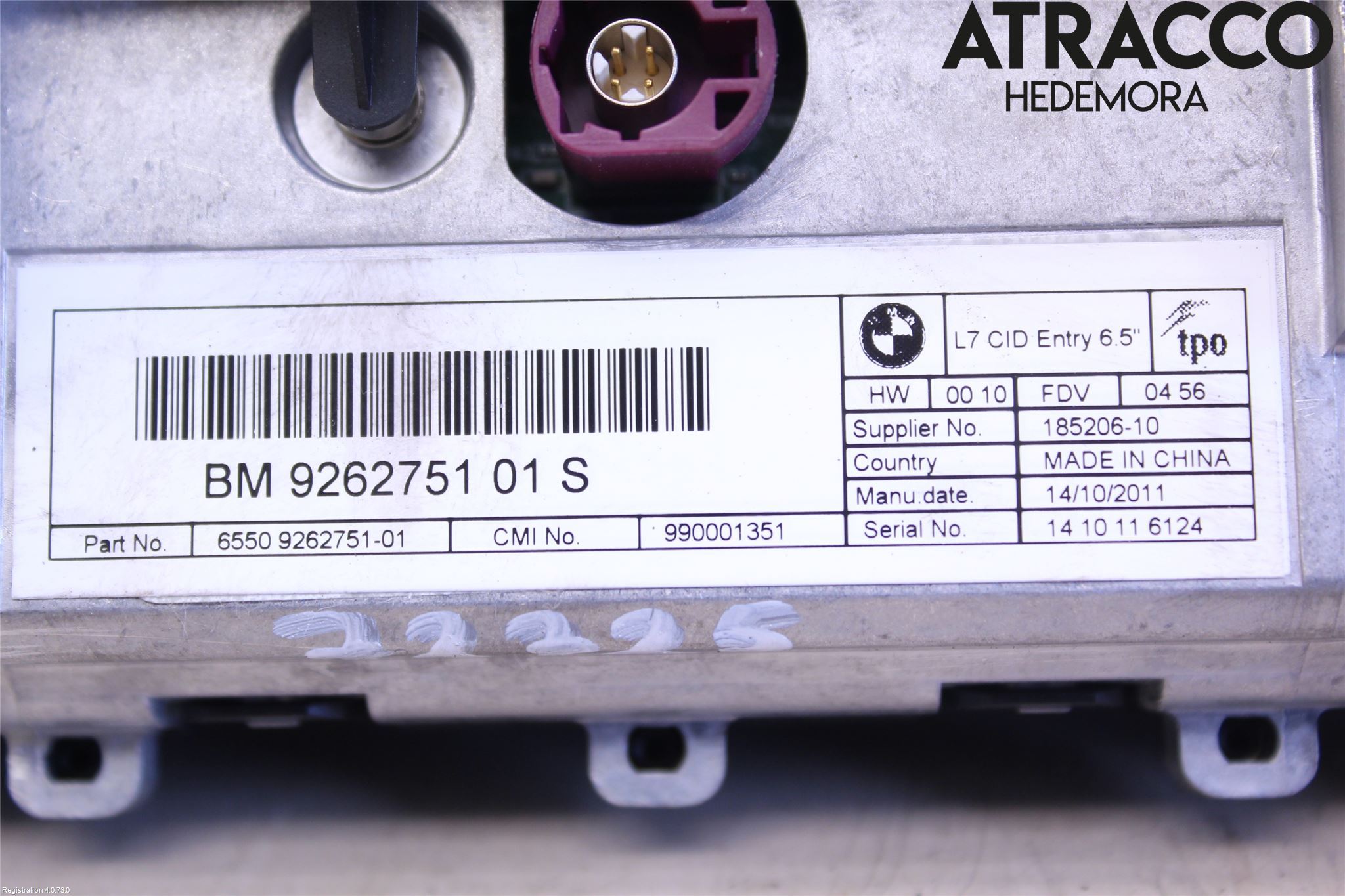 BMW 1 F20/F21 11-19 Bildskärm