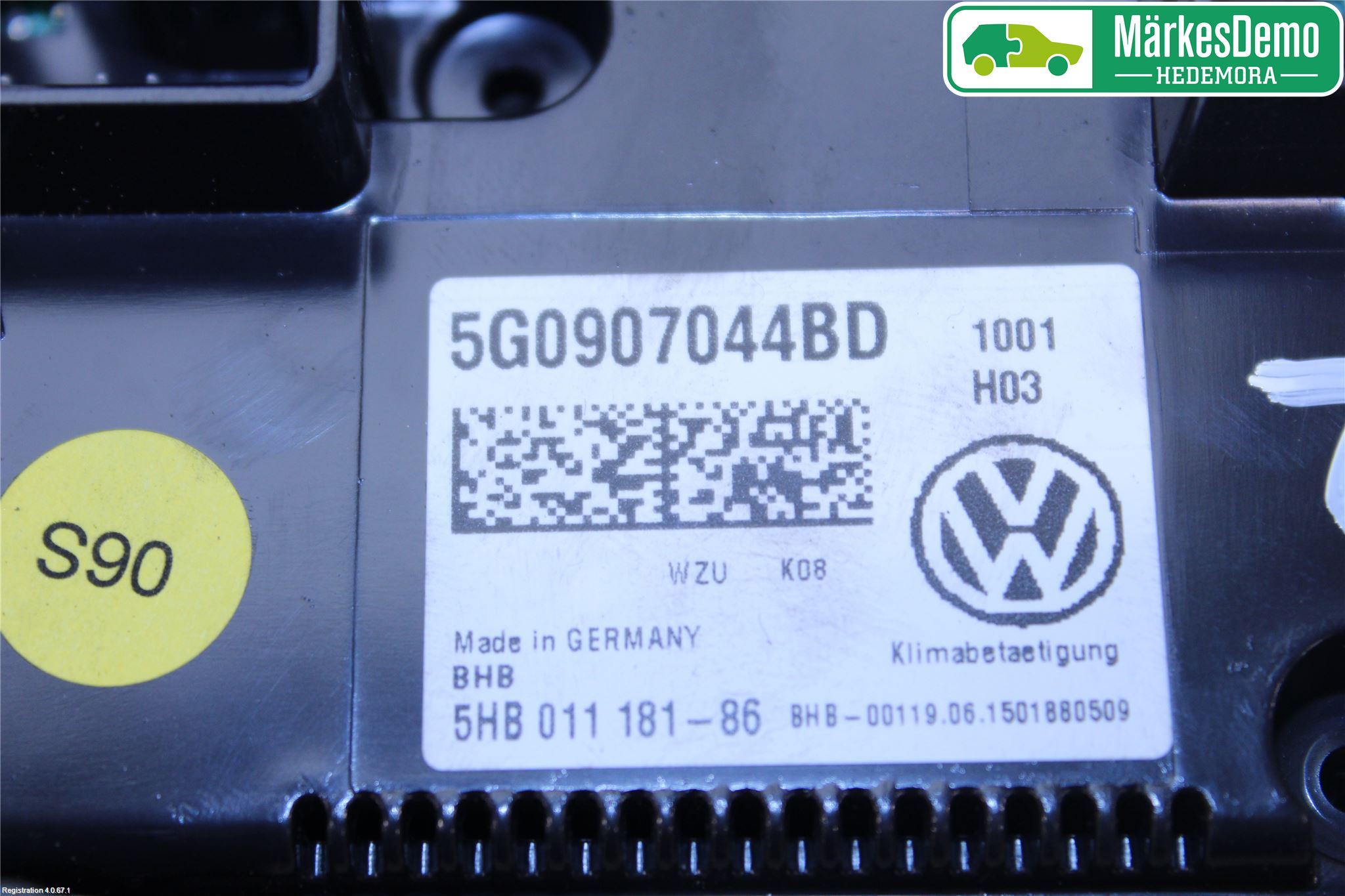 Volkswagen VW GOLF / E-GOLF VII 13-20 Ac Styrenhet Ac Manöveren