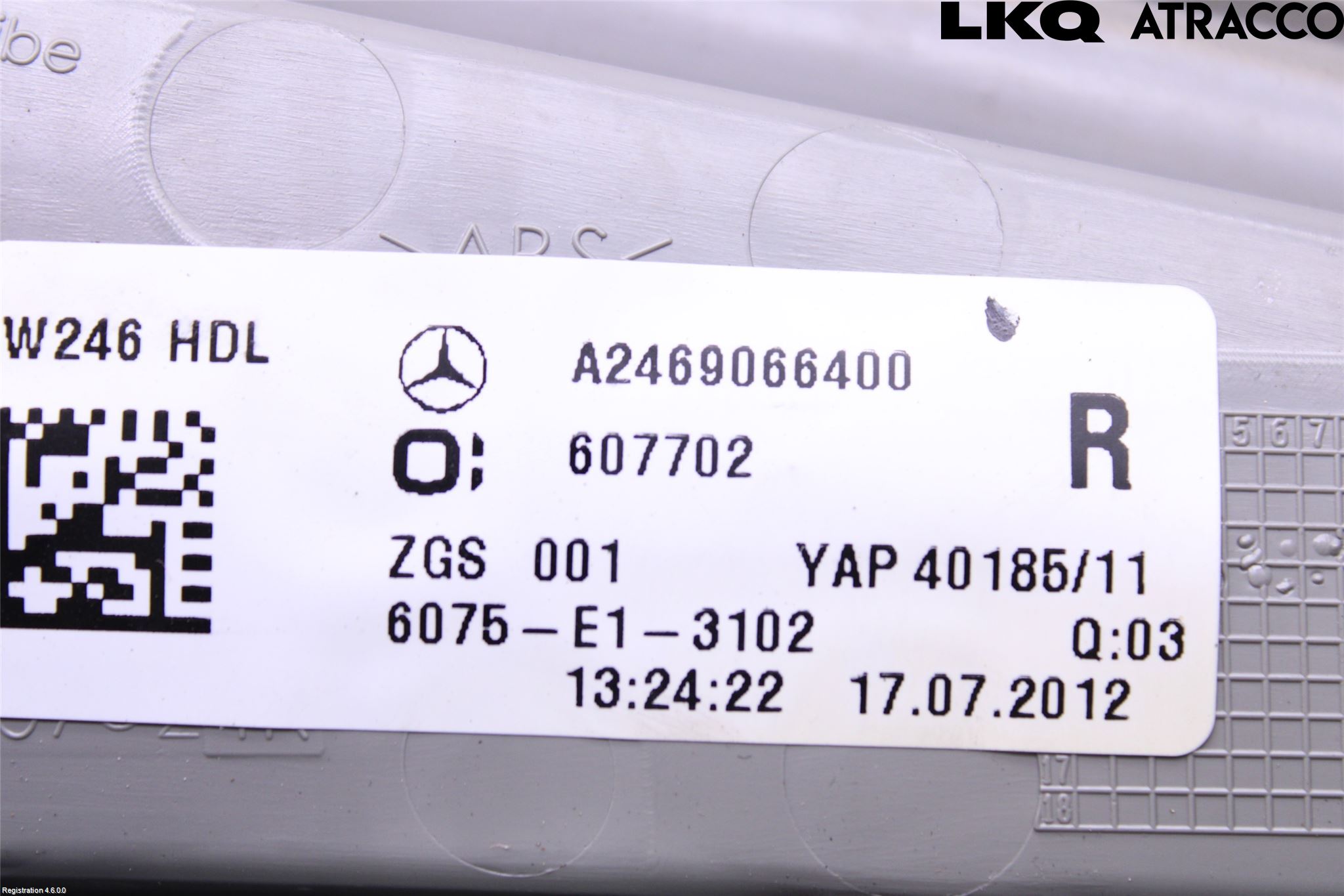 Mercedes-Benz MB B-KLASS (W246/W242) 12-19 Bakljus Lucka Hö