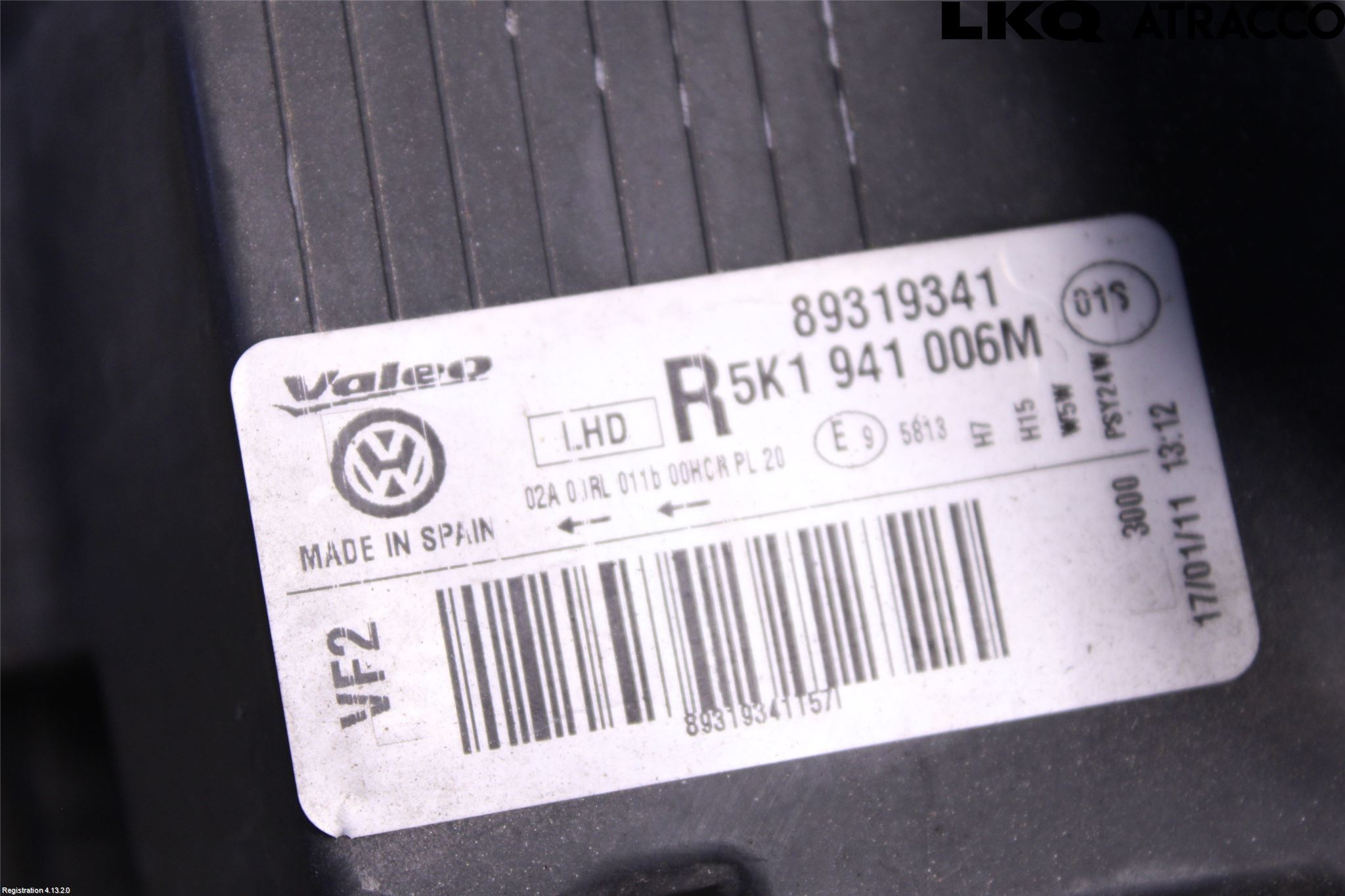 Volkswagen VW GOLF VI 09-13 Strålkastare Höger