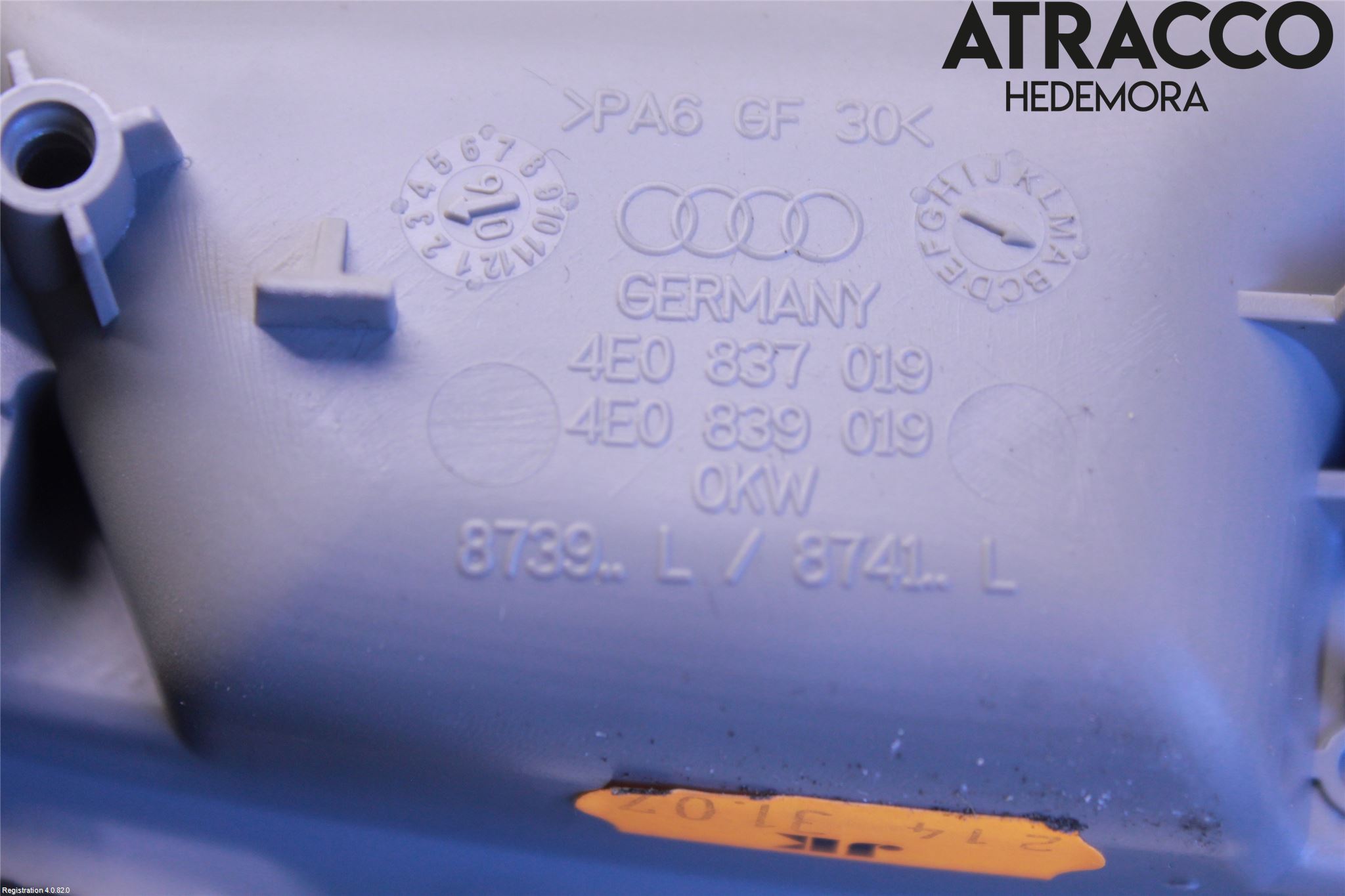 Audi A8/S8 4E  02-09 Dörrhandtag Inre Vä