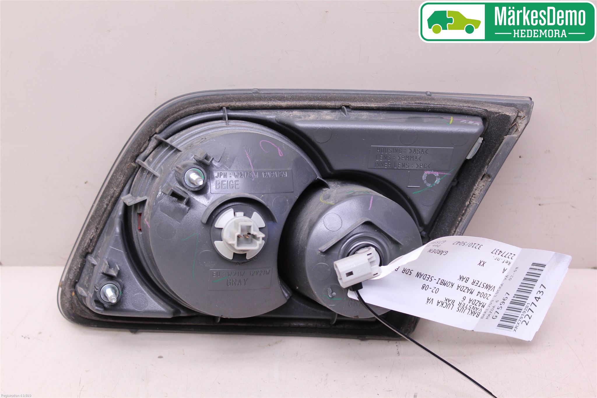 Mazda 6 02-08 Bakljus Lucka Vä