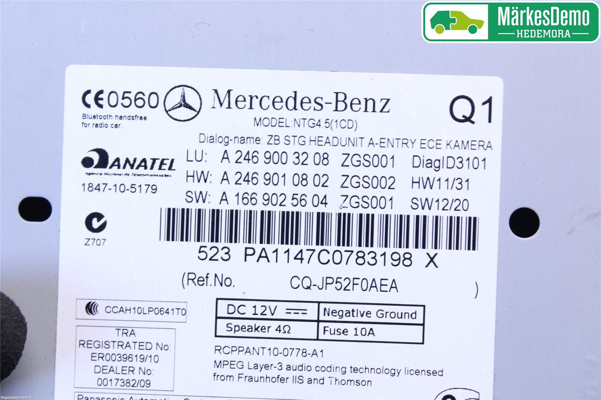 Mercedes-Benz MB A-KLASS (W176) 13-18 Cd Radio - Multimediapanel