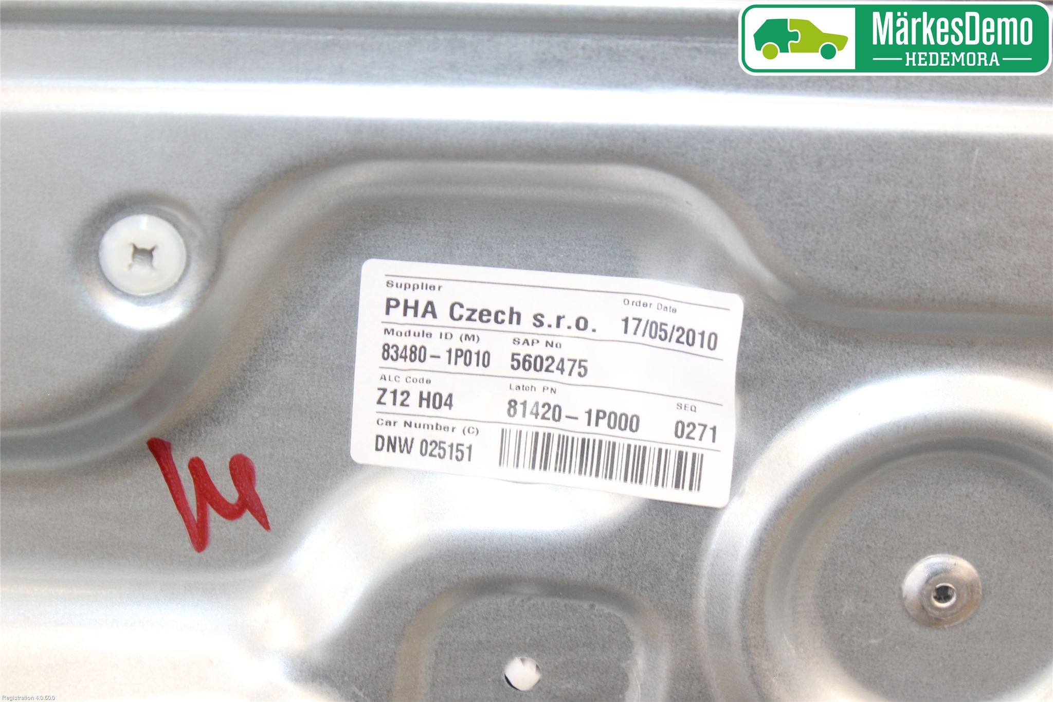 Kia VENGA 10-19 Fönsterhiss El Kompl