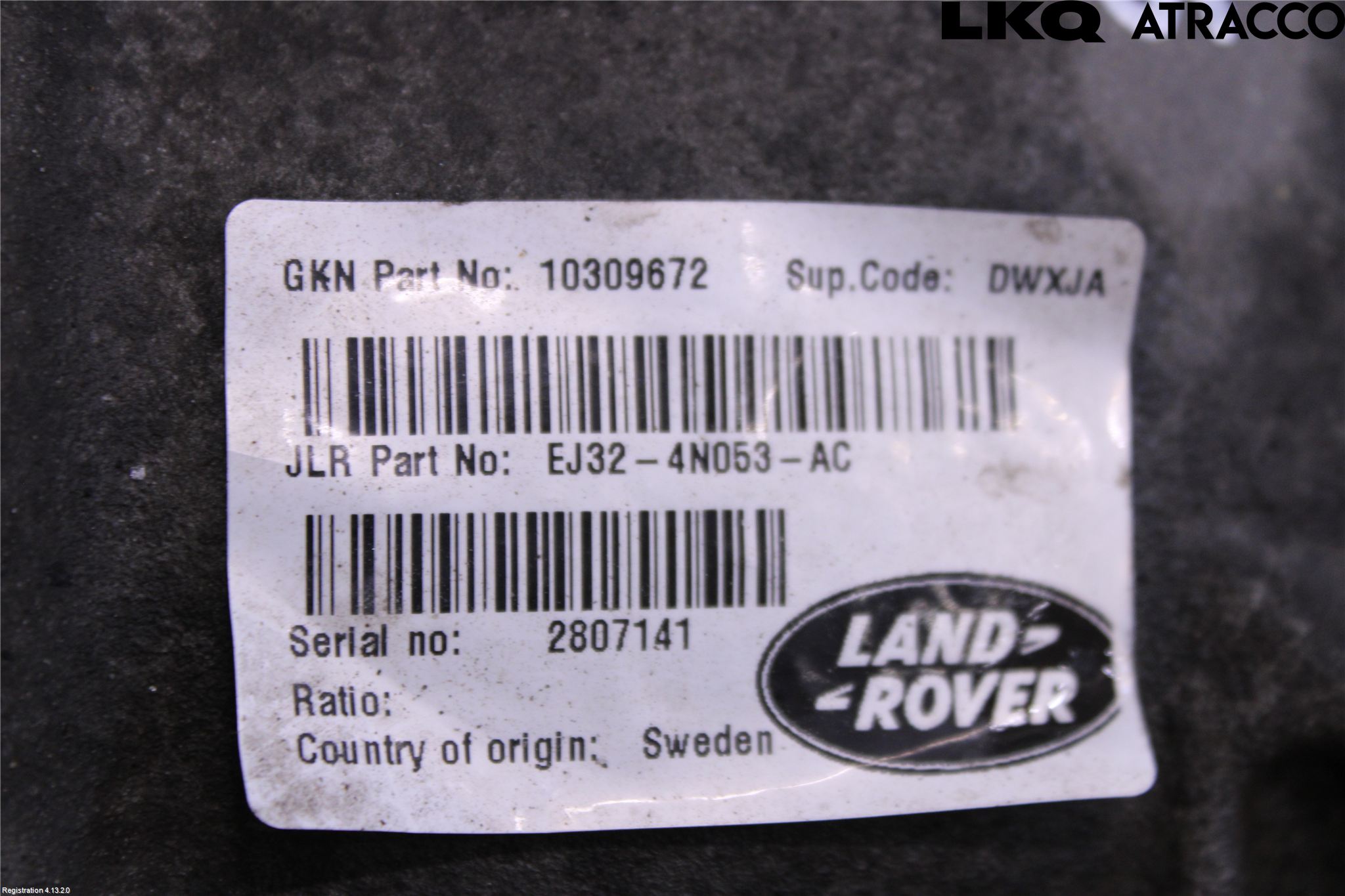 Landrover LAND ROVER RANGE ROVER EVOQUE (L538) 11-18 Bakväxel-Diff