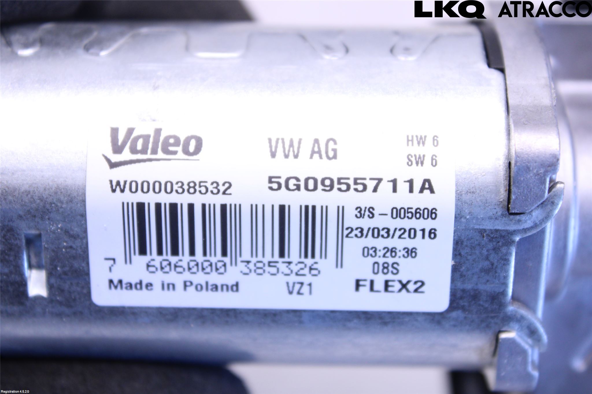 Volkswagen VW PASSAT 15-19 Torkarmotor Baklucka