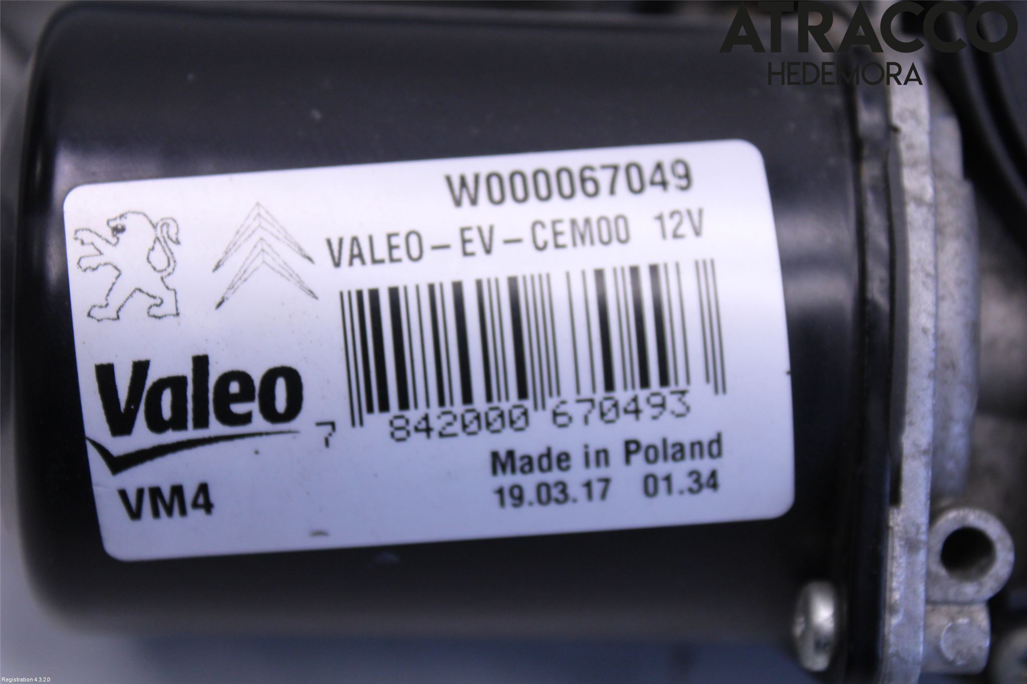 Citroen JUMPY/E-JUMPY 16- Torkarmekanism Vindruta