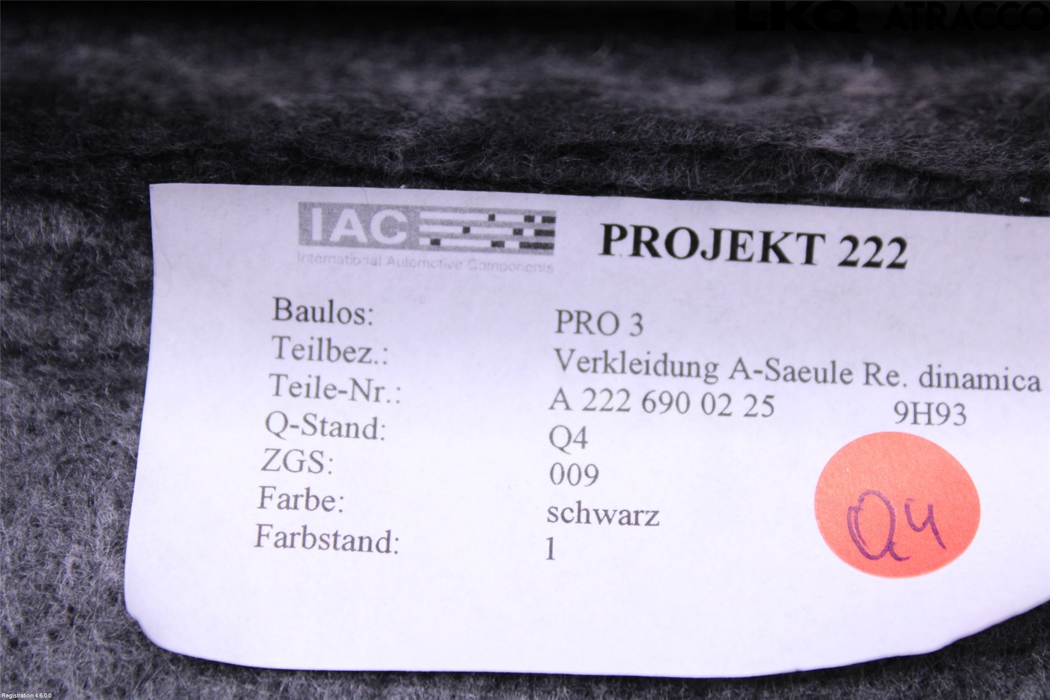 Övriga MB S-CLASS AMG (W221) Inr Plastd A-B-C Stolpe