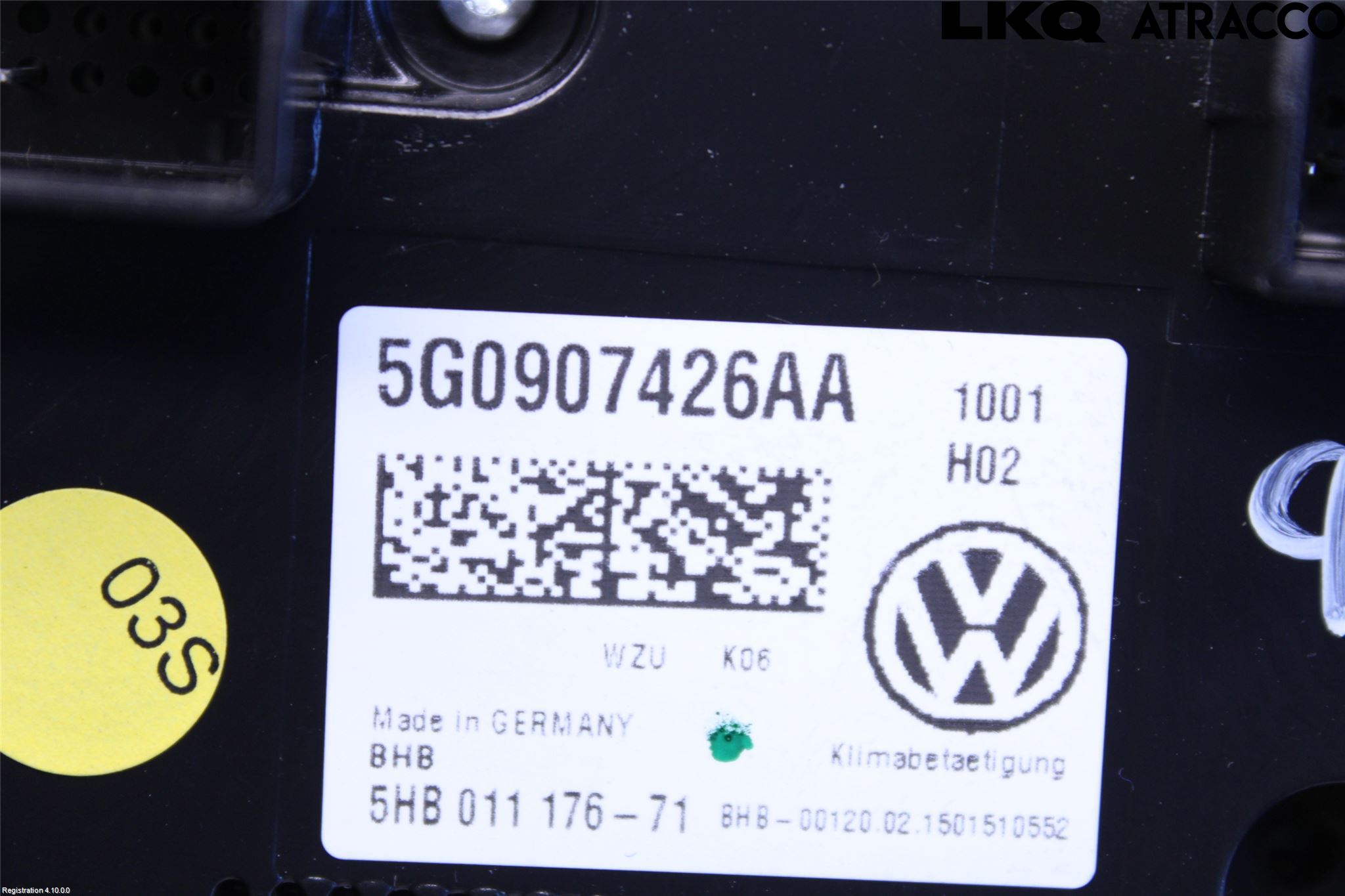 Volkswagen VW GOLF / E-GOLF VII 13-20 Ac Styrenhet Ac Manöveren