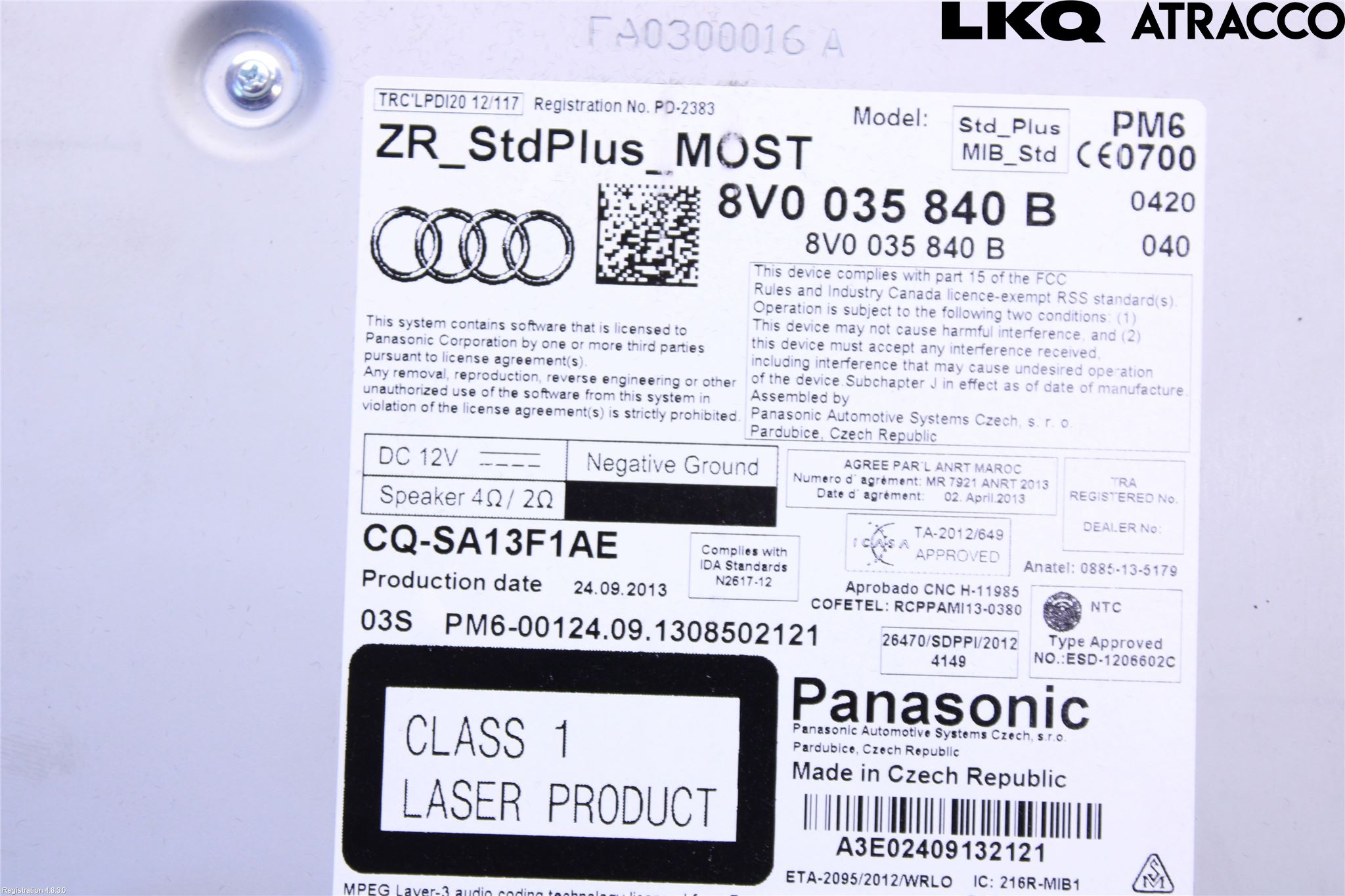 Audi A3/S3 8V 13-20 Cd Radio - Multimediapanel