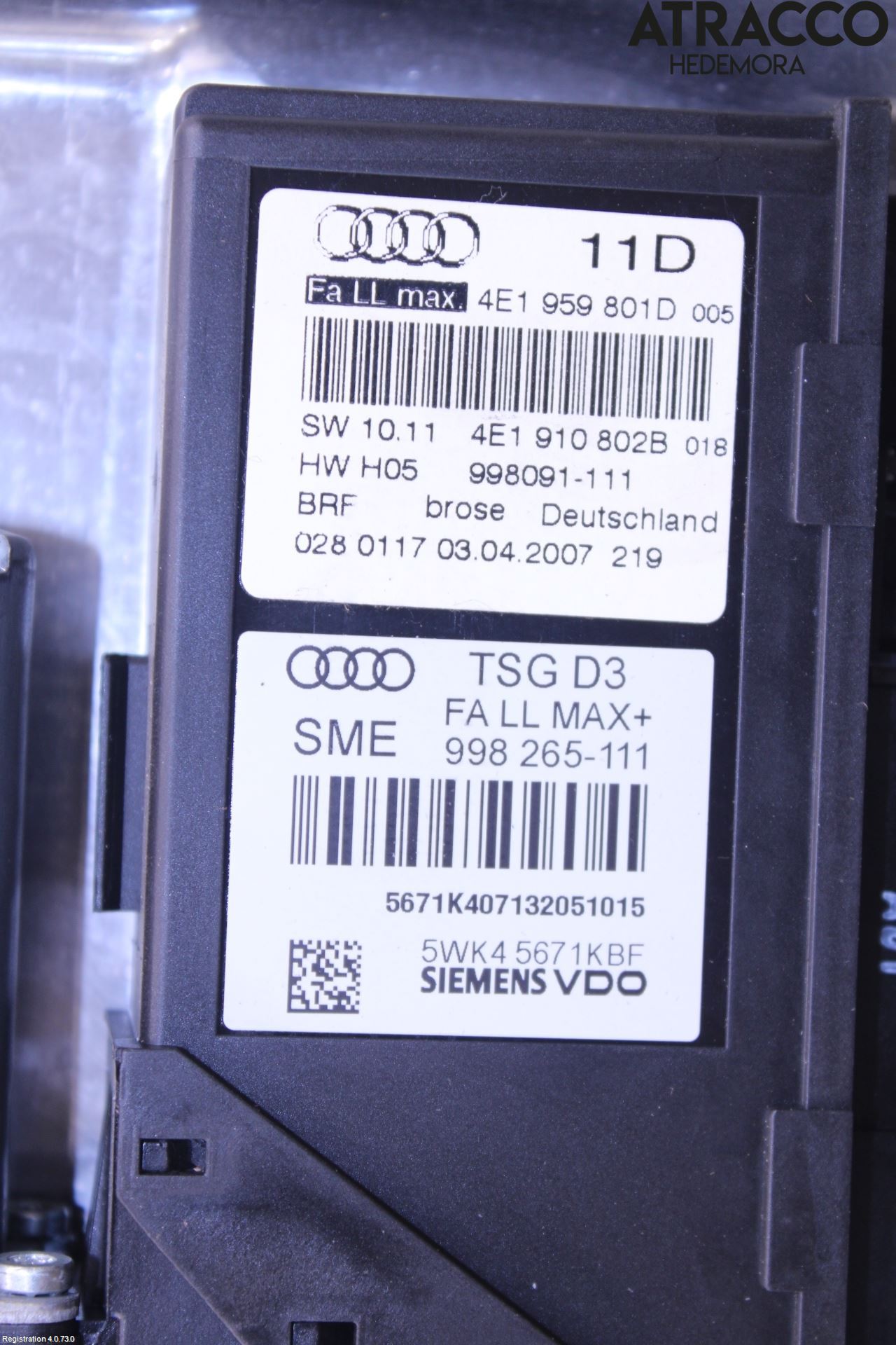 Audi A8/S8 4E  02-09 Fönsterhiss El Kompl