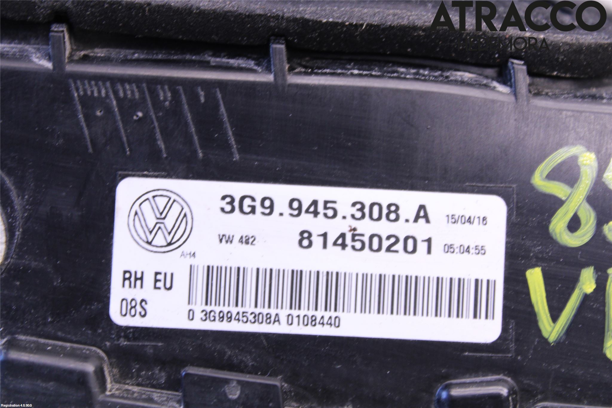Volkswagen VW PASSAT 15-19 Bakljus Lucka Hö