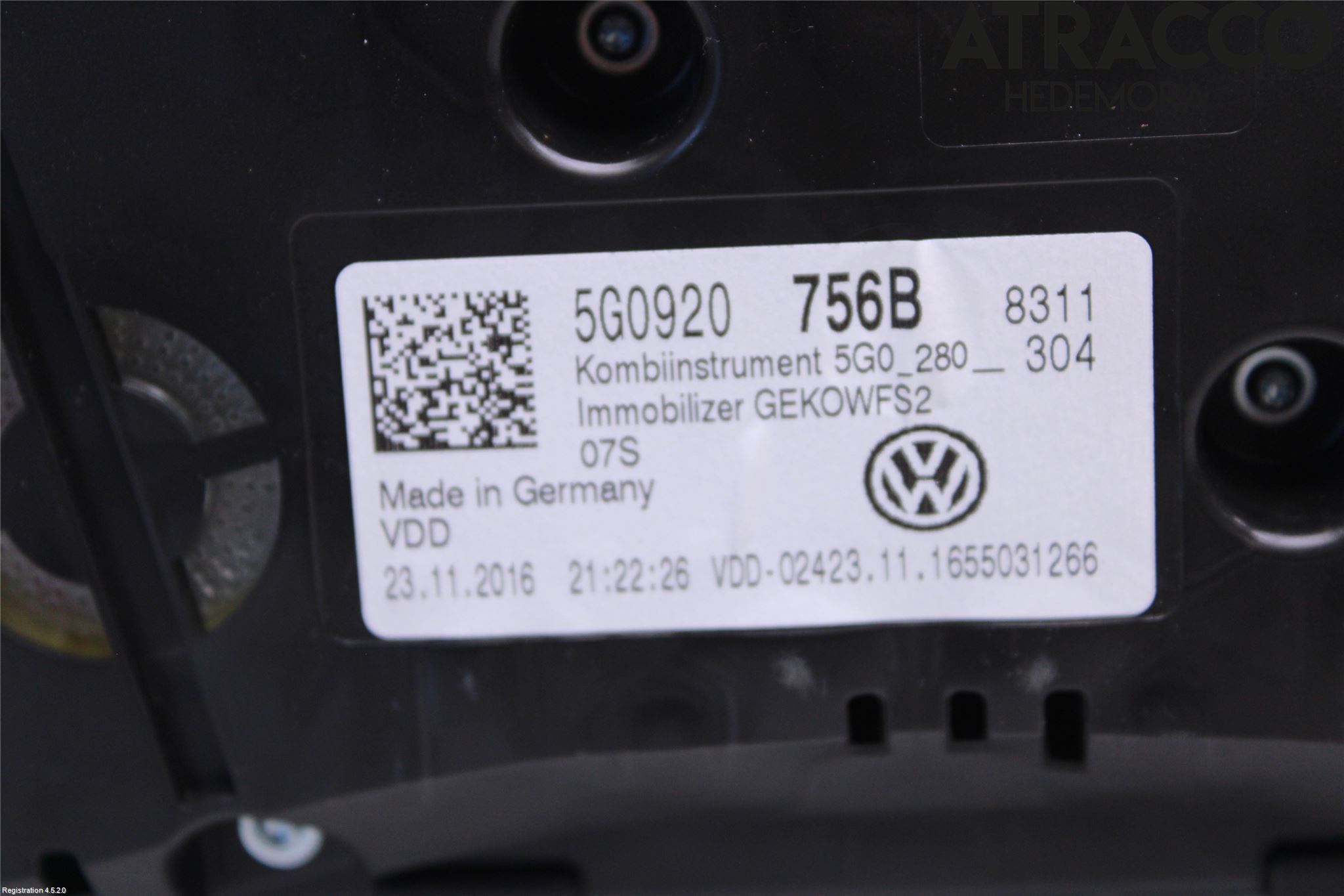 Volkswagen VW GOLF / E-GOLF VII 13-20 Instrument Komb