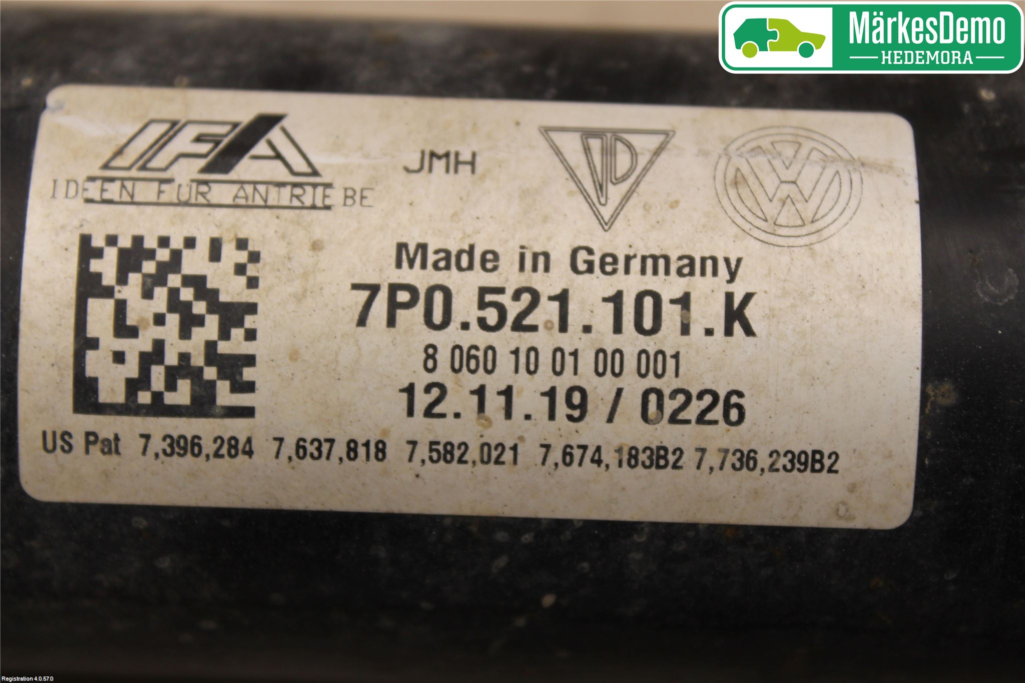 Volkswagen VW TOUAREG 7P 11-18 Mellanaxel Främre