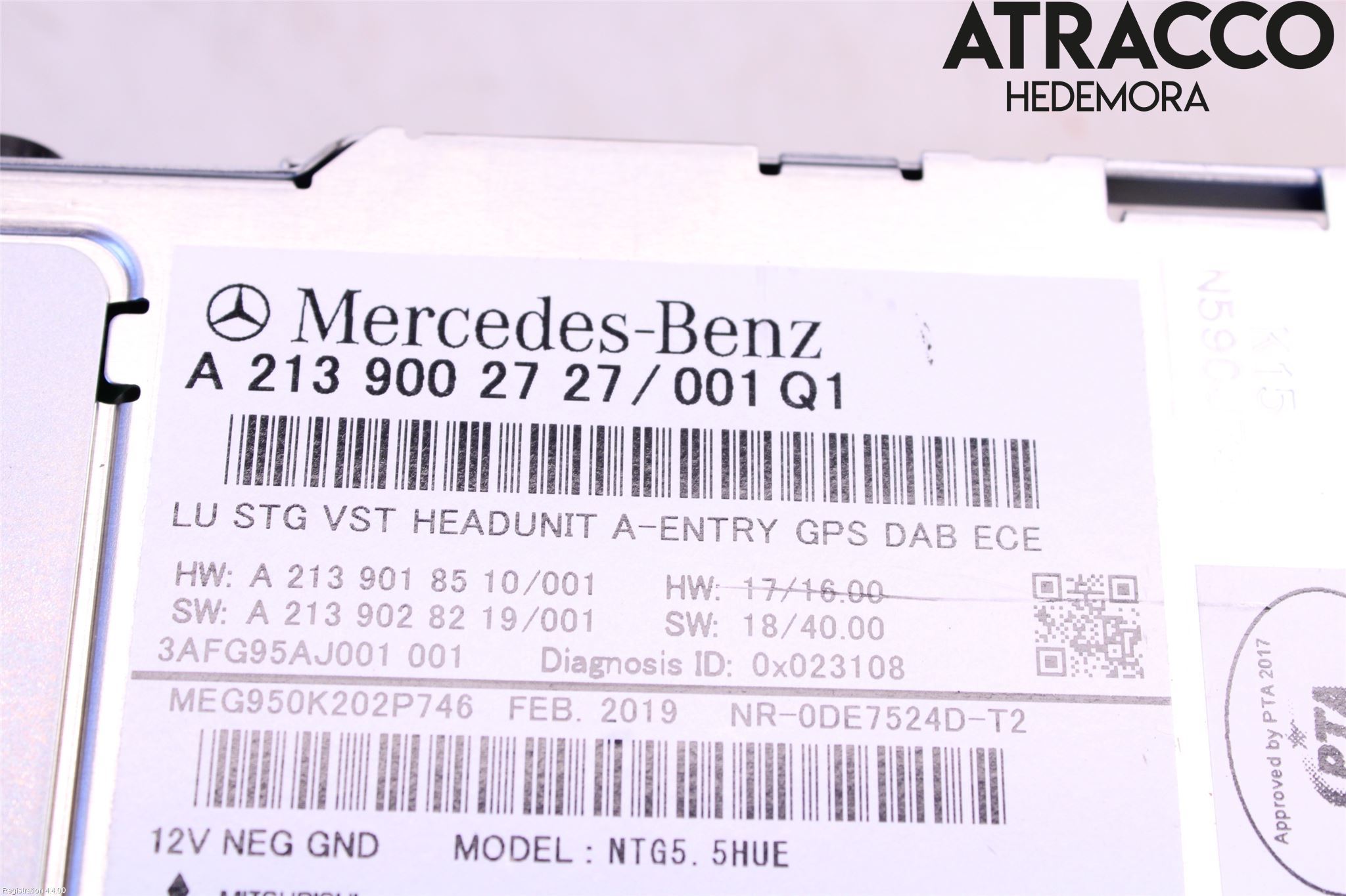Mercedes-Benz MB E-KLASS (W213) 16-23 Styrenhet Multimedia