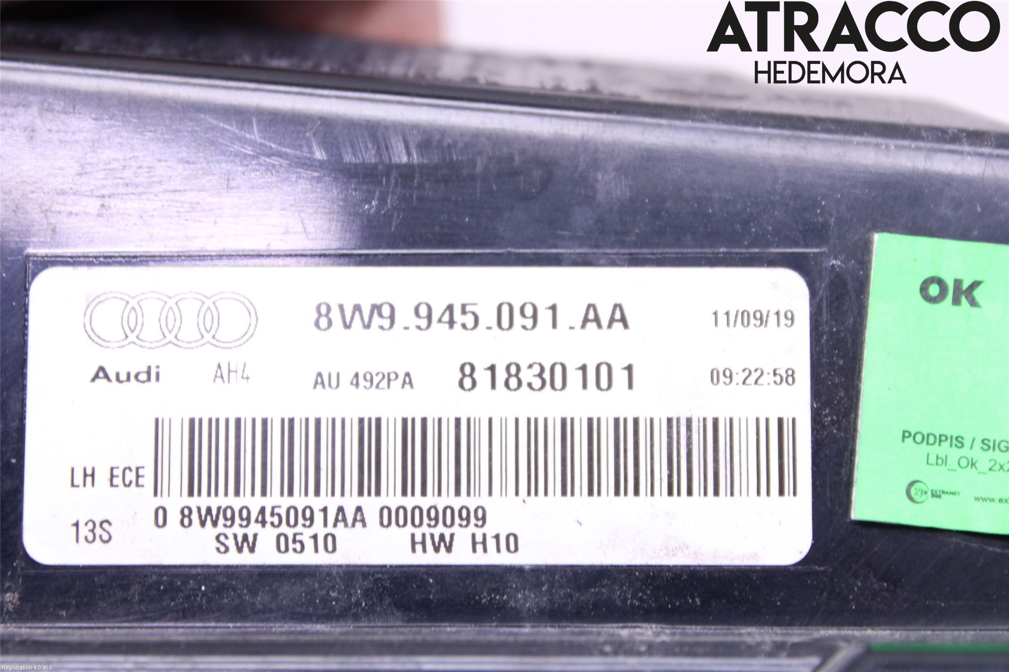 Audi A4 ALLROAD 17- Bakljus Vänster