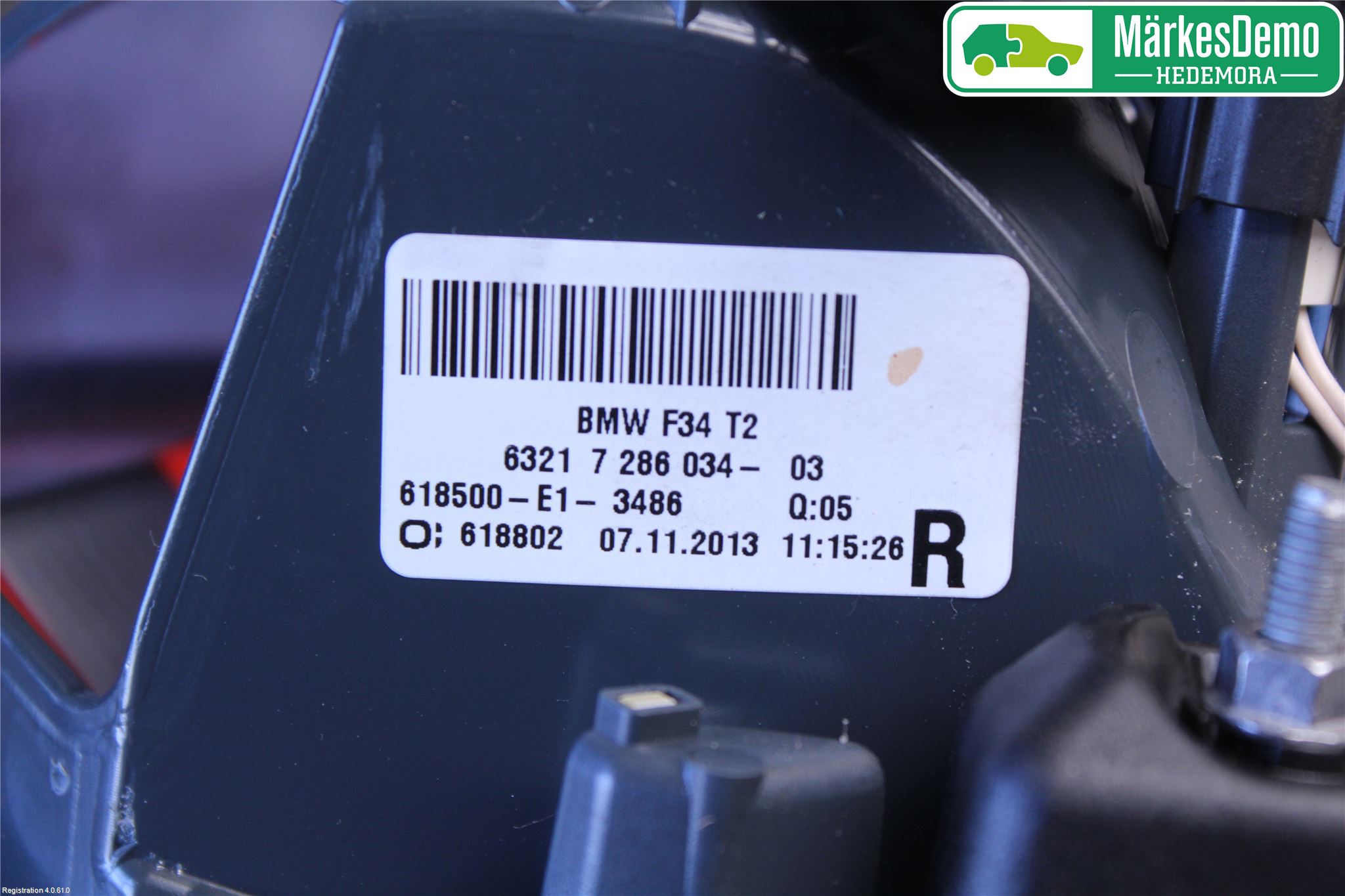 BMW 3 F30/F31/F80 12-19 Bakljus Lucka Hö