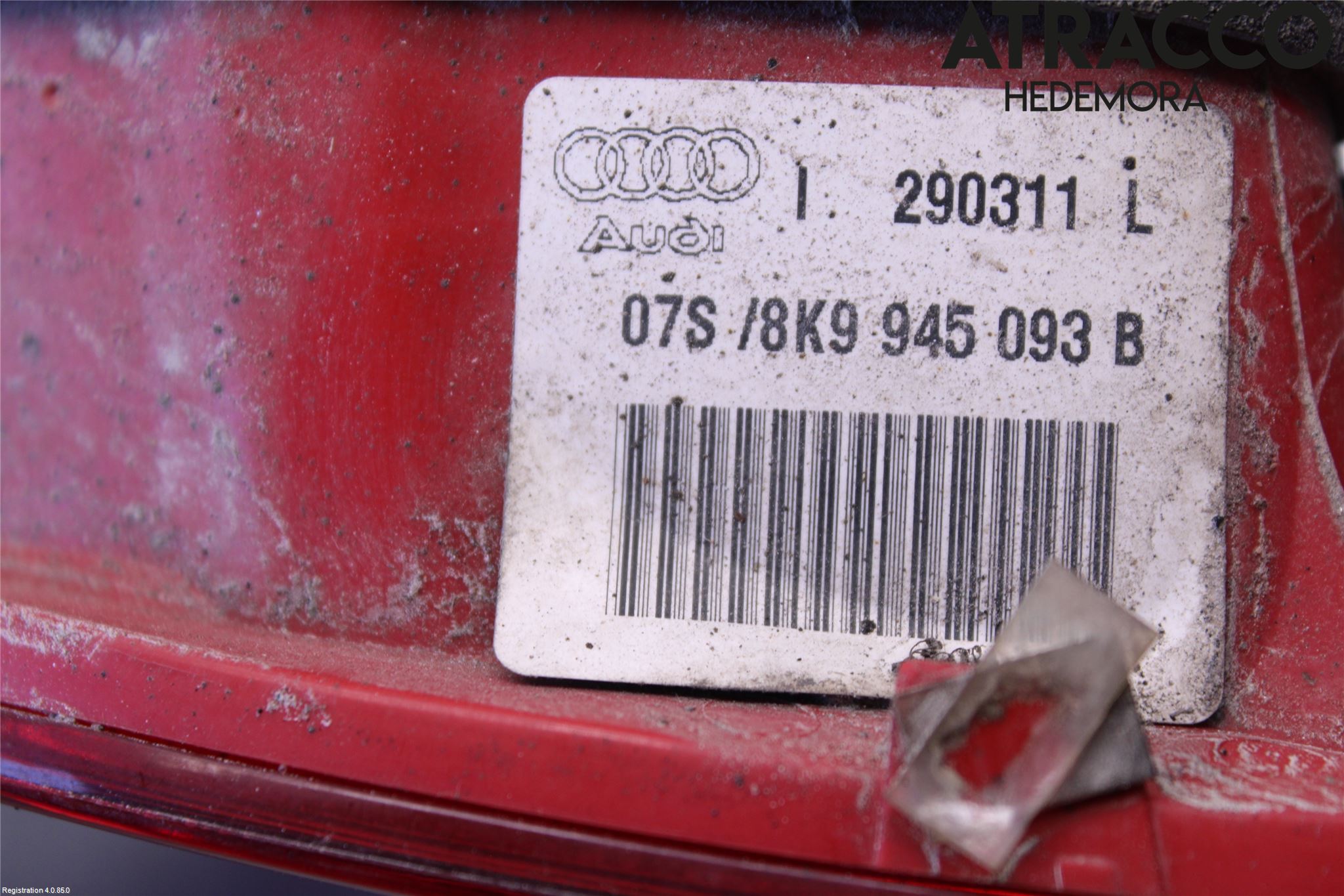 Audi A4/S4 08-11 Bakljus Lucka Vä