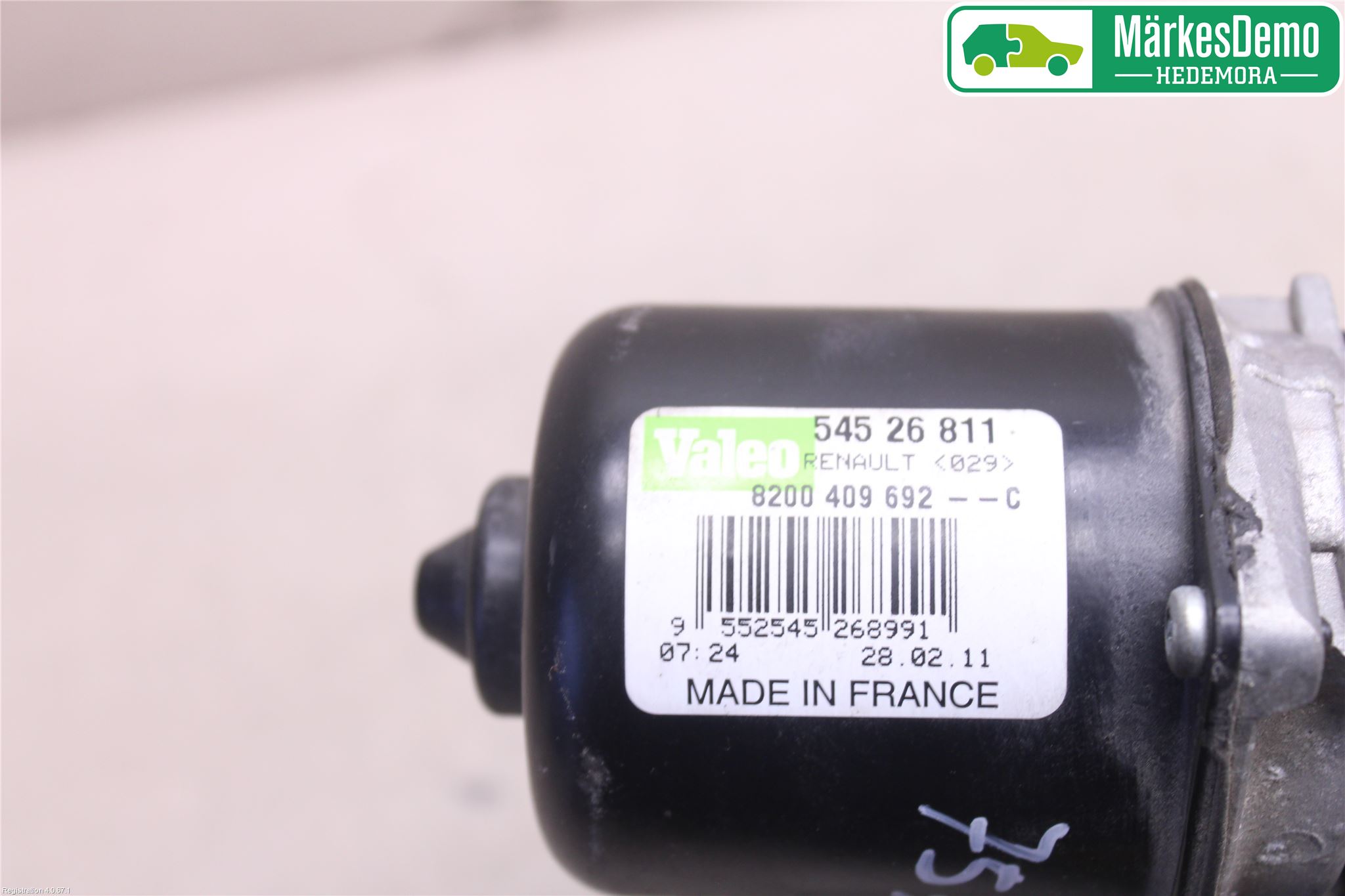 Renault KANGOO II 08-14 Torkarmotor Vindruta