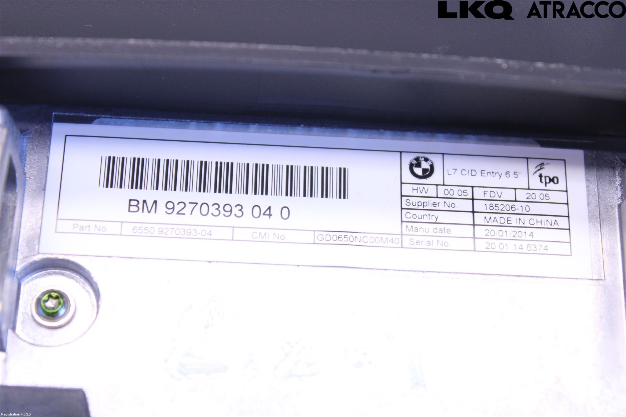 BMW 3 F30/F31/F80 12-19 Bildskärm