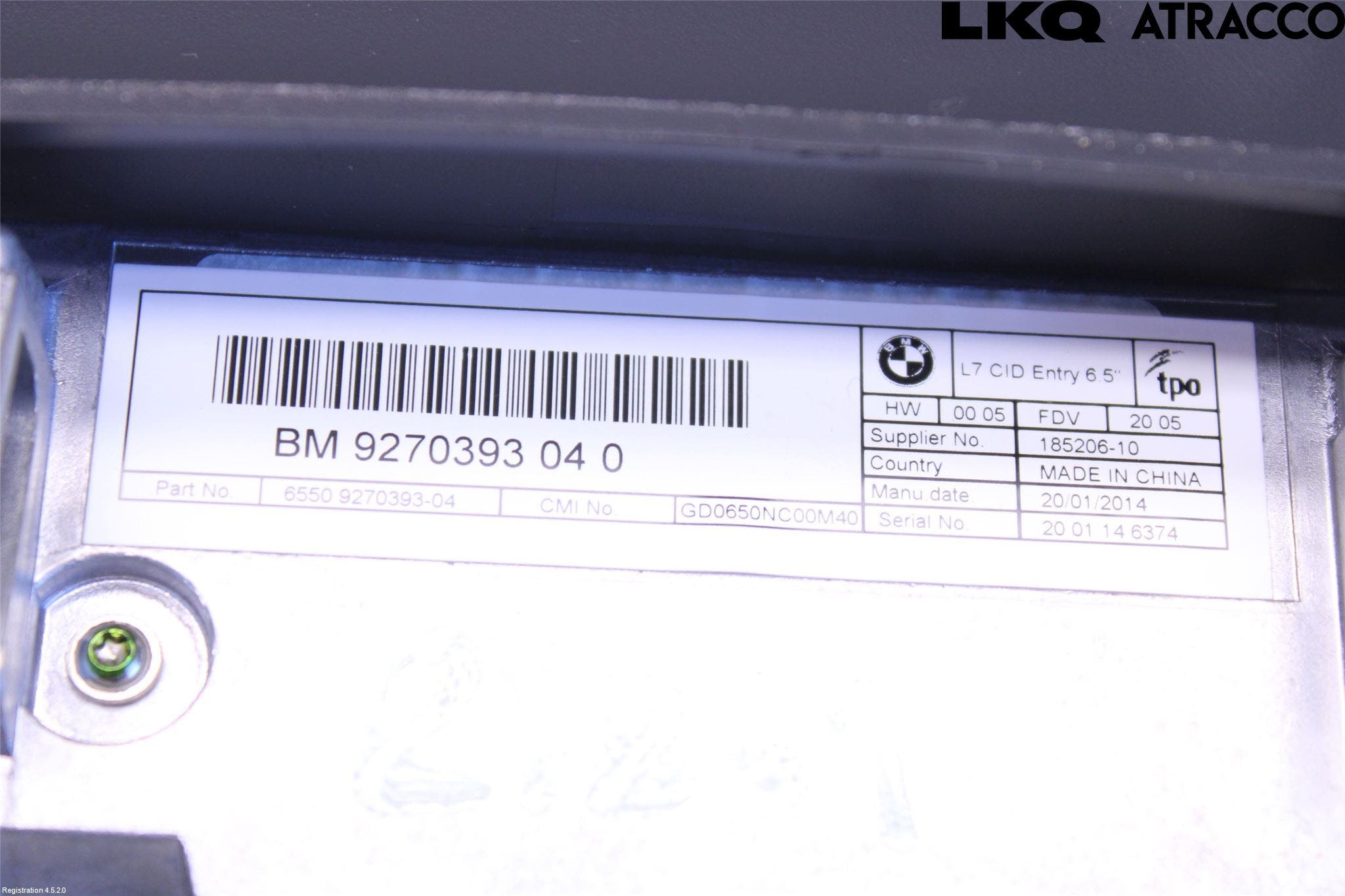 BMW 3 F30/F31/F80 12-19 Bildskärm