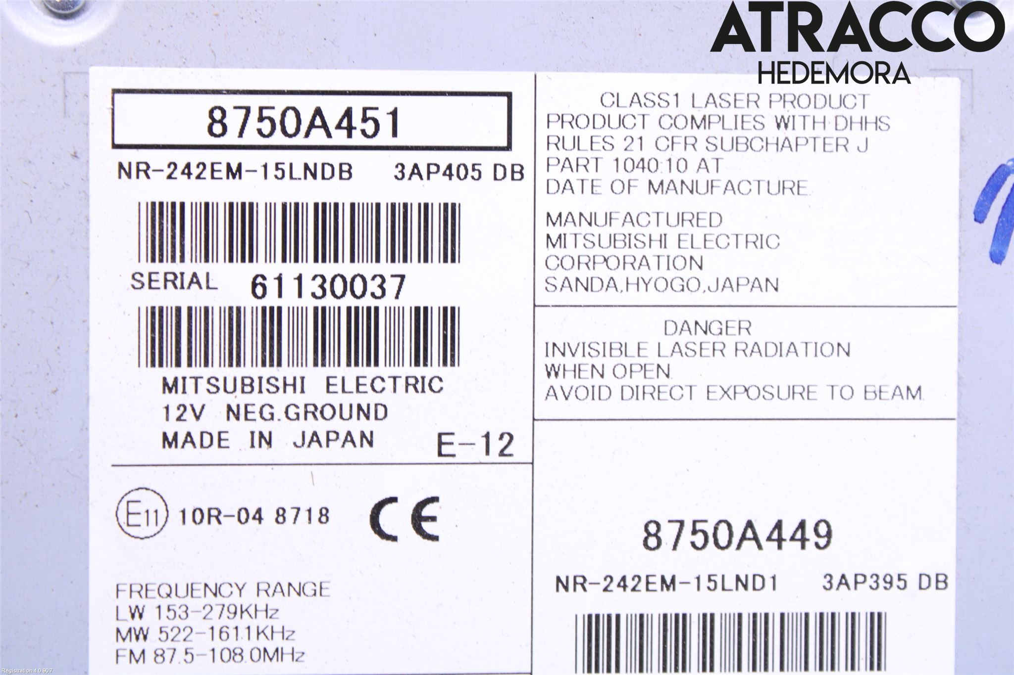 Mitsubishi ASX 10-22 Cd Radio - Multimediapanel