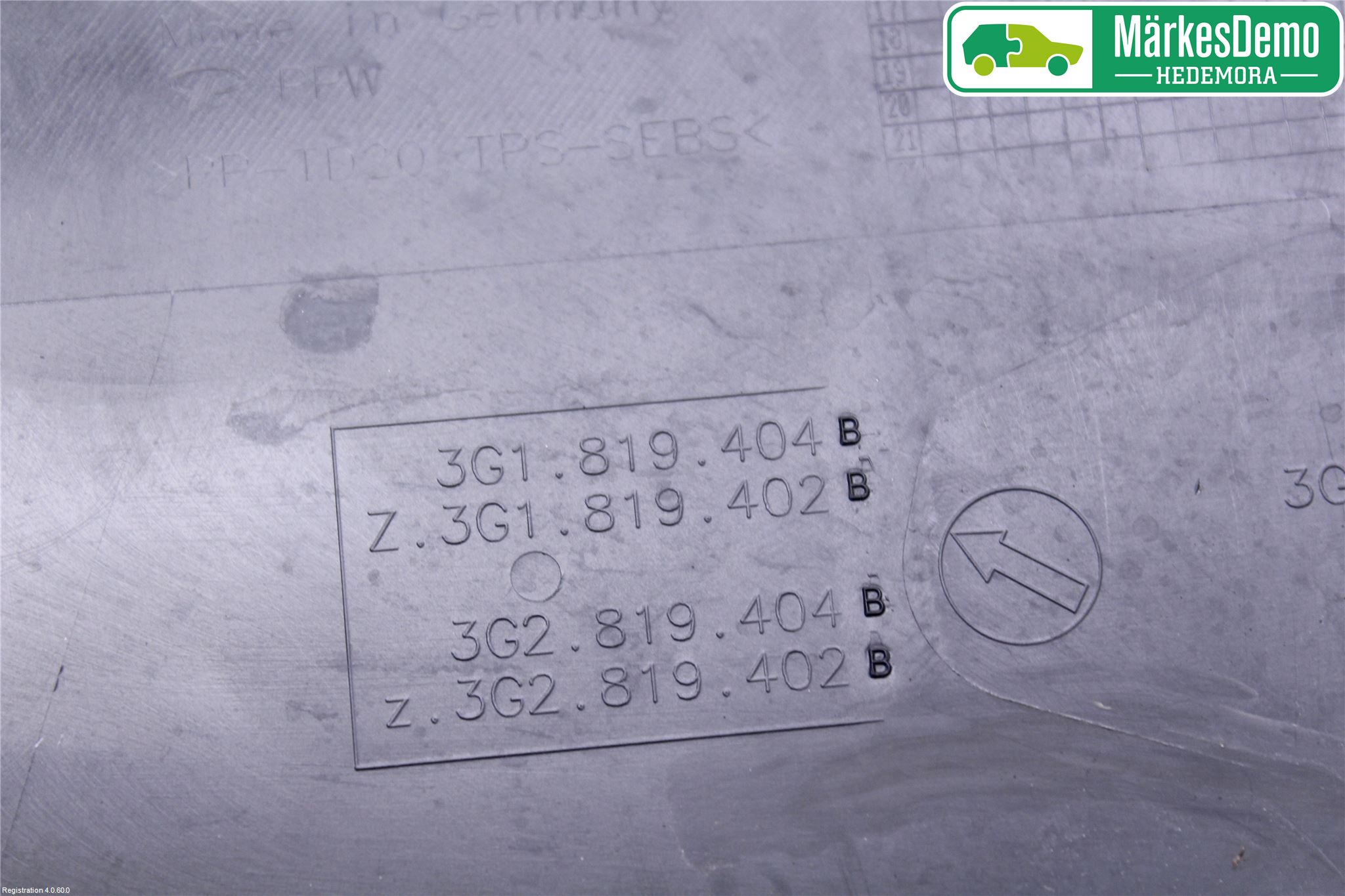 Volkswagen VW PASSAT 15-19 Torpedplåt-Torpedplast