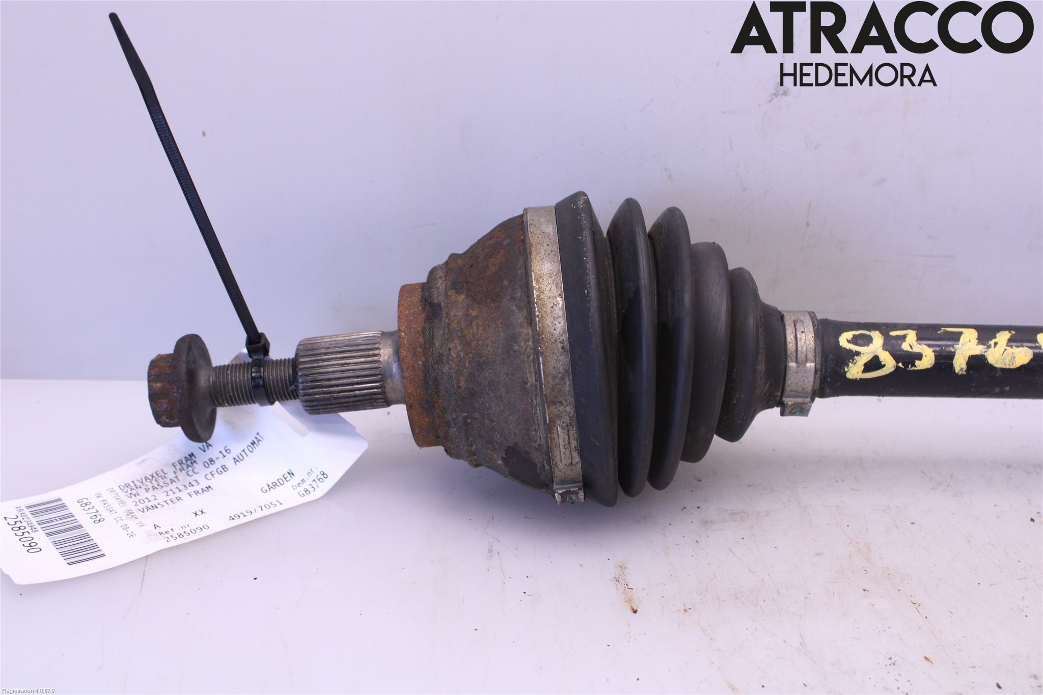 Volkswagen VW PASSAT CC 08-16 Drivaxel Fram Vänster