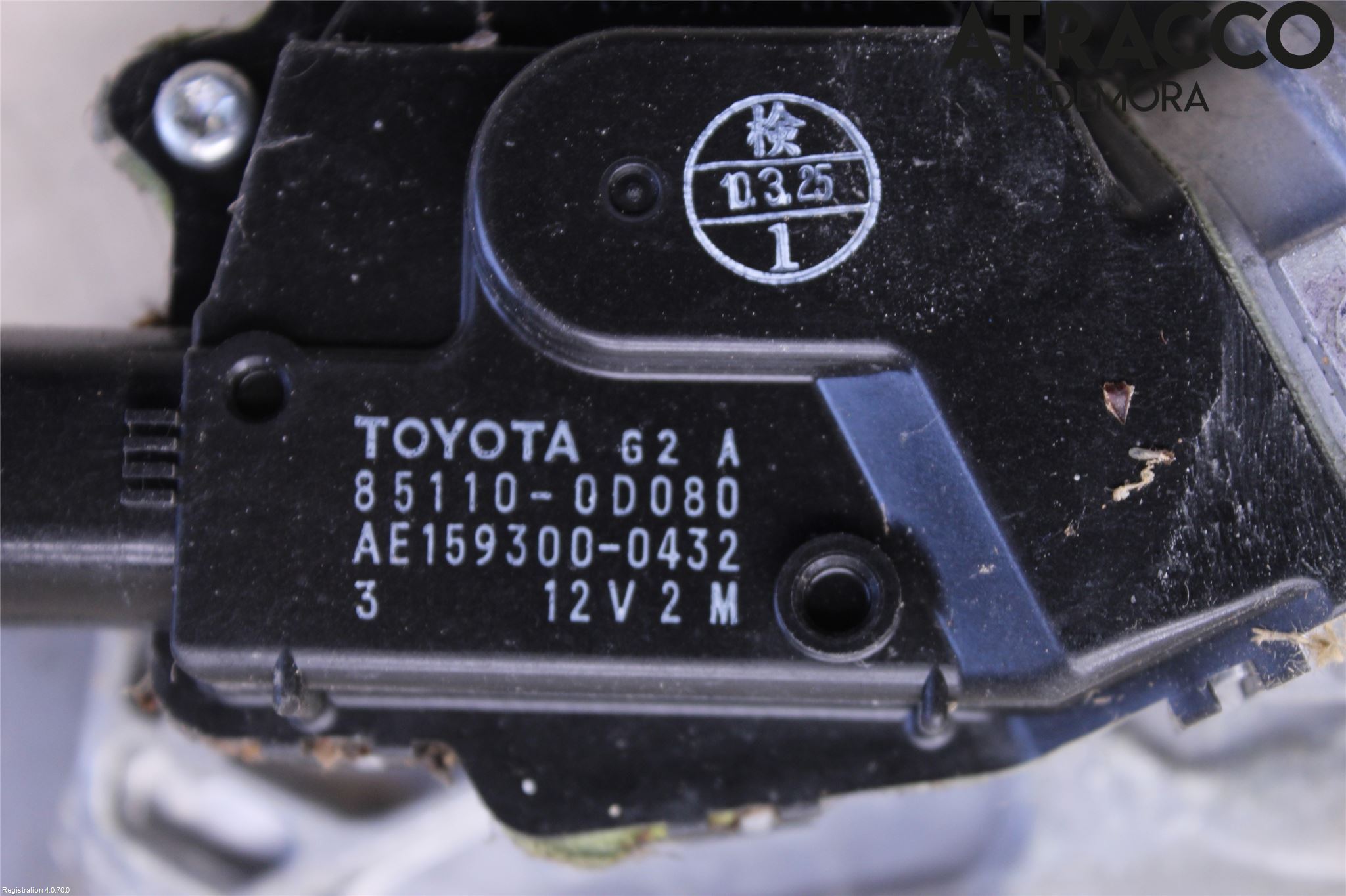 Toyota YARIS XP90 06-11 Torkarmekanism Vindruta