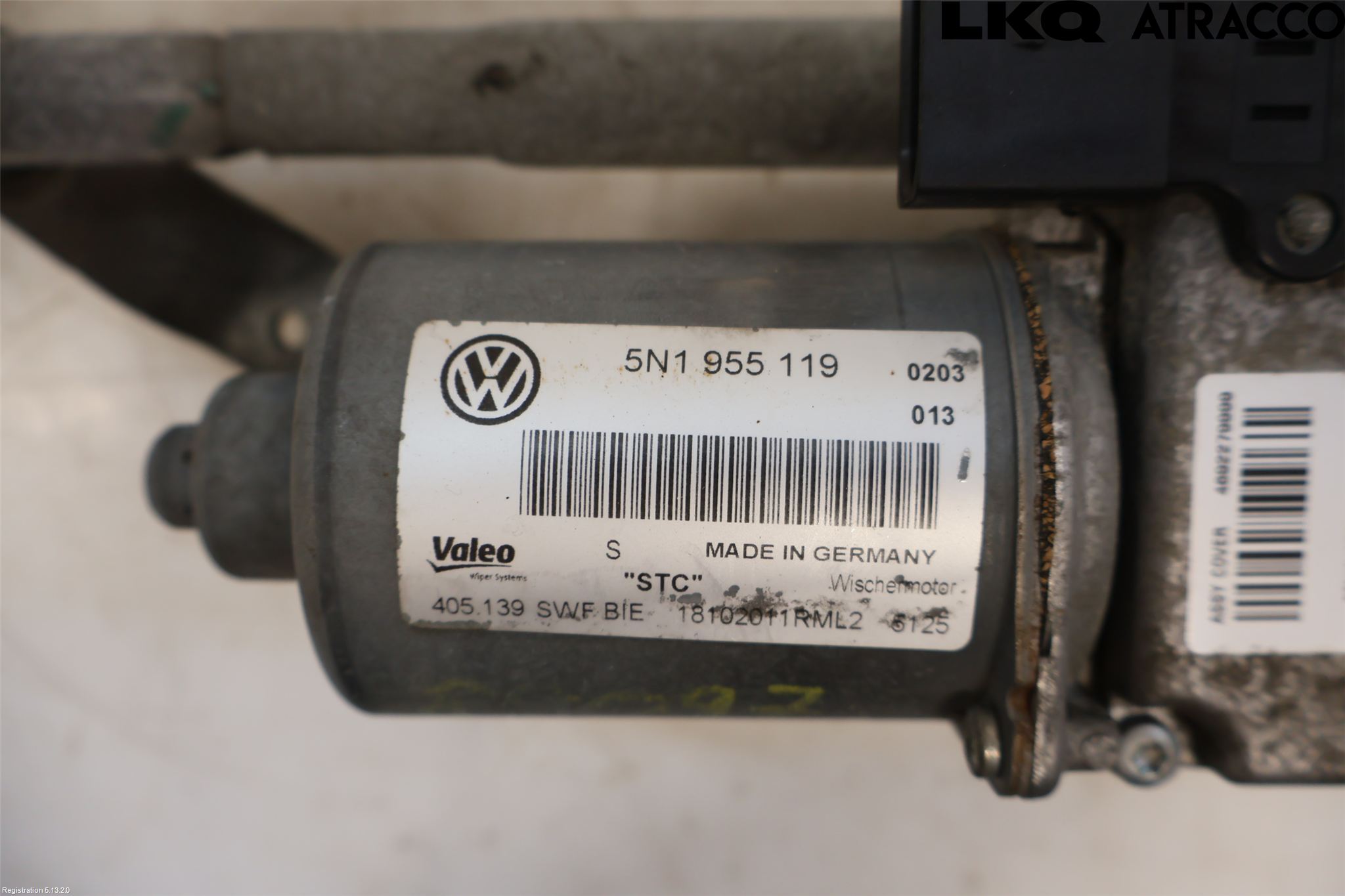 Volkswagen VW TIGUAN 07-16 Torkarmekanism Vindruta