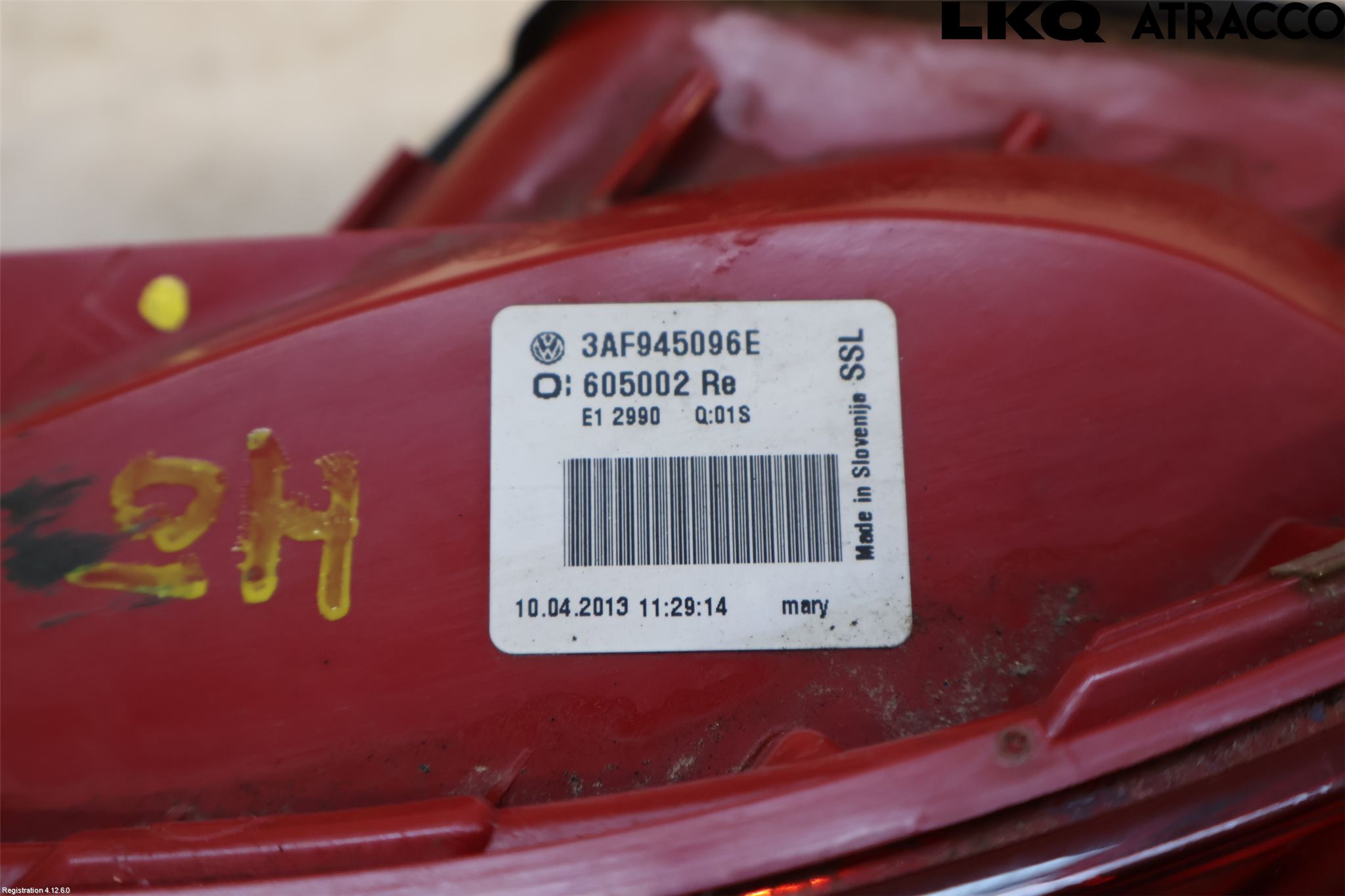 Volkswagen VW PASSAT 11-14 Bakljus Höger