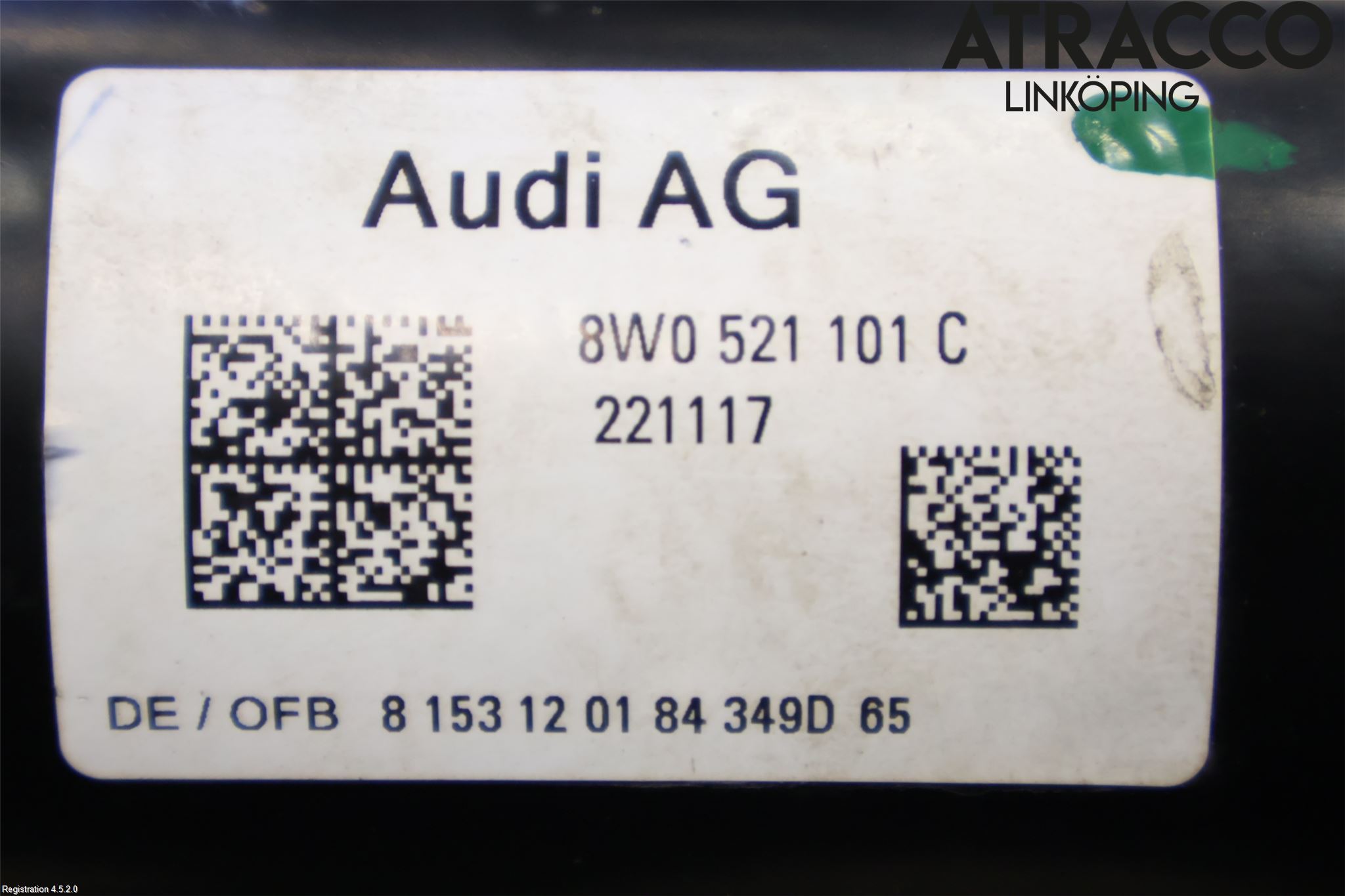 Audi A4/S4 B9 16-19 Mellanaxel Komp