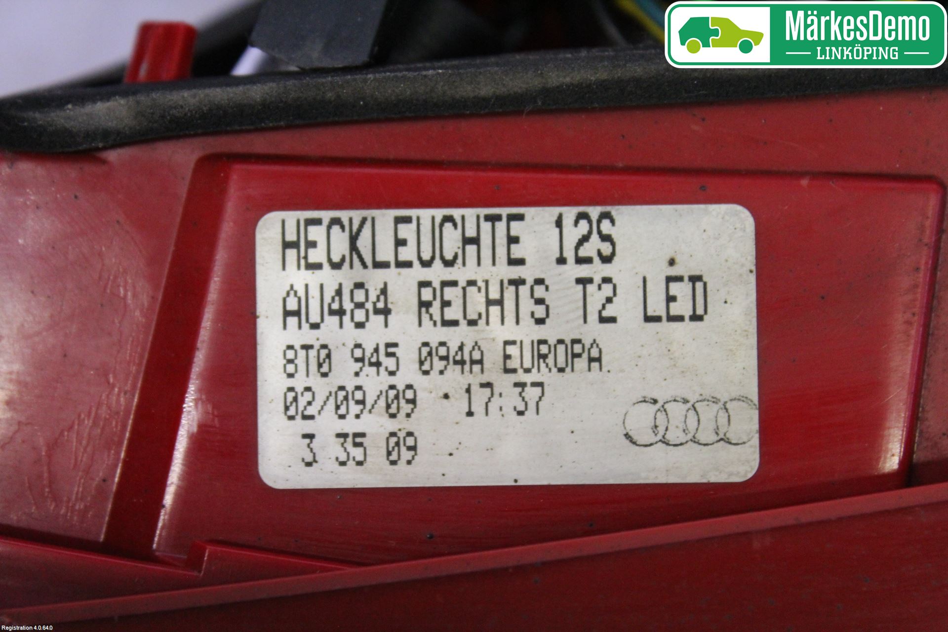 Audi A5 07-16 Bakljus Lucka Hö