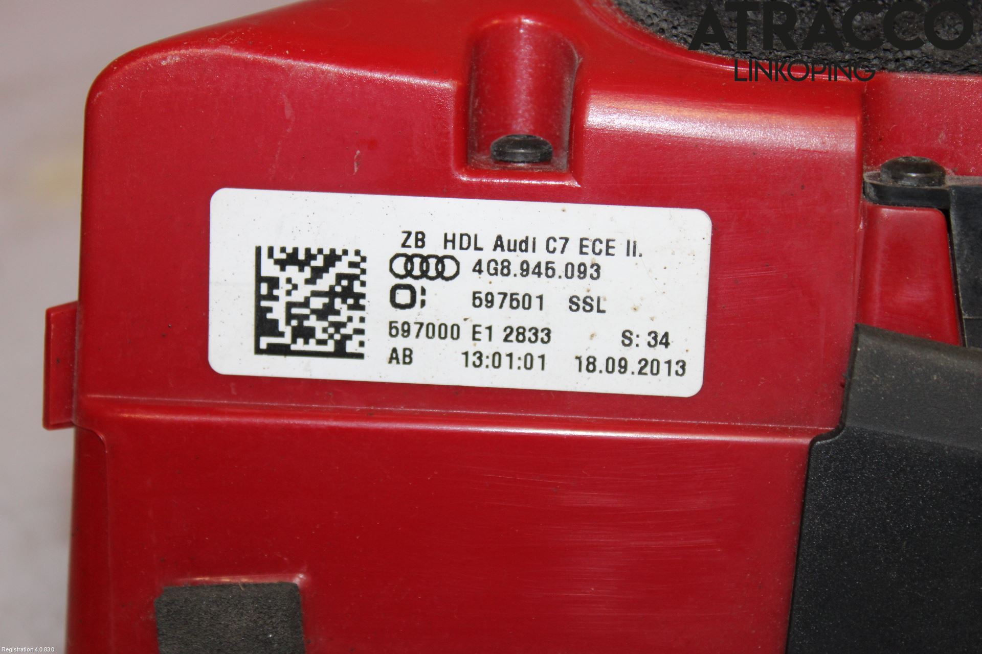 Audi A7/S7 4G 11-17 Bakljus Lucka Vä