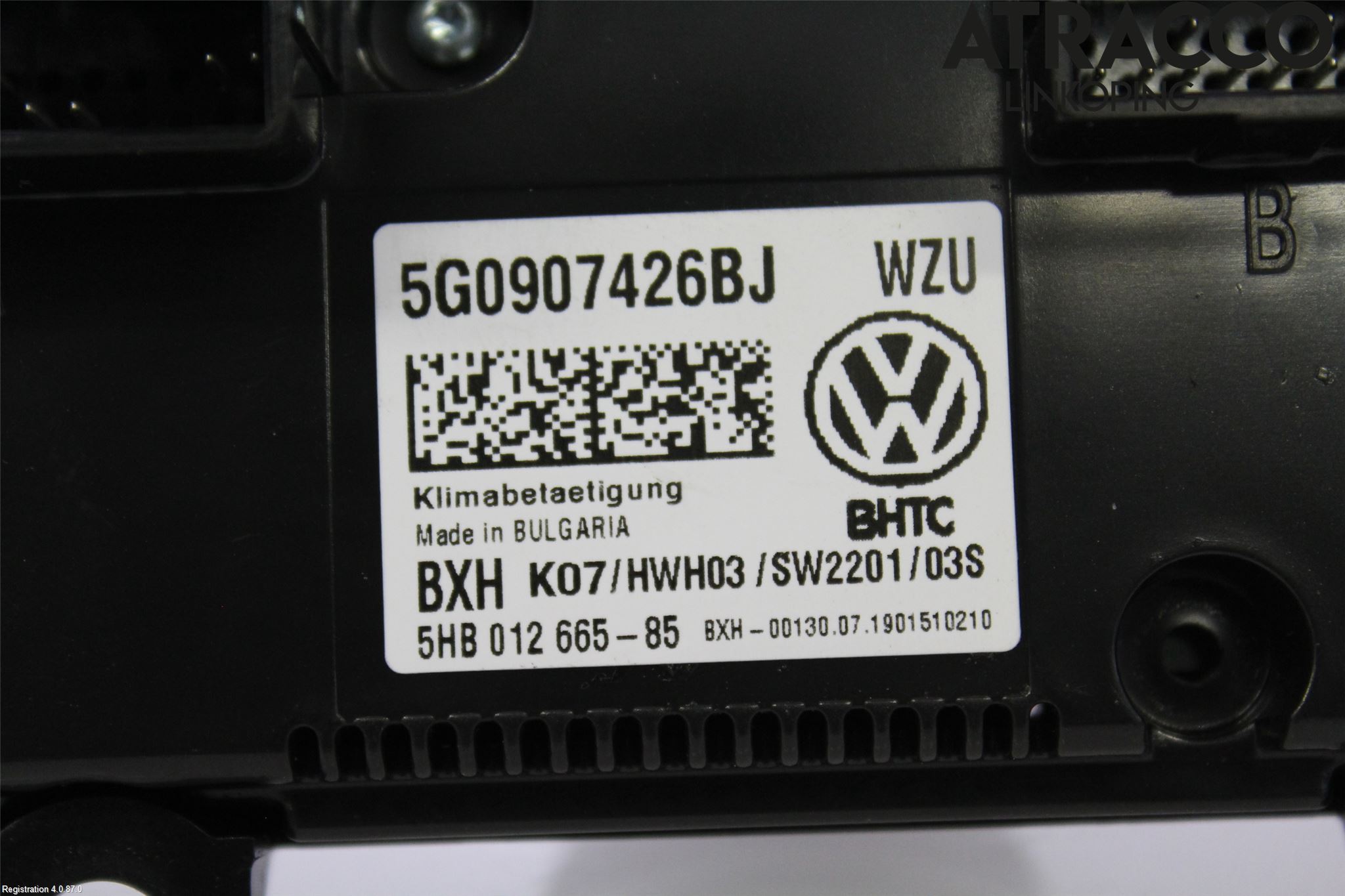 Volkswagen VW GOLF / E-GOLF VII 13-20 Ac Styrenhet Ac Manöveren