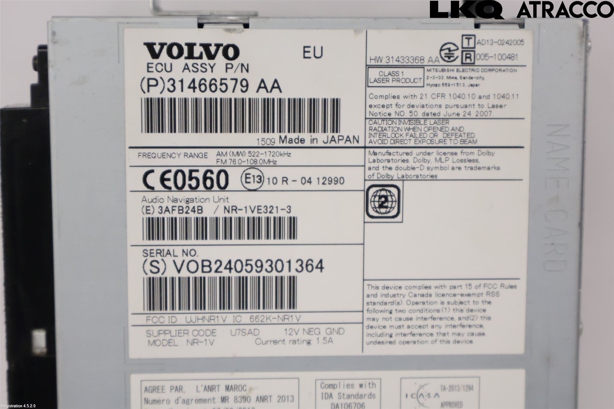 Volvo V60 14-18 Cd Radio - Multimediapanel